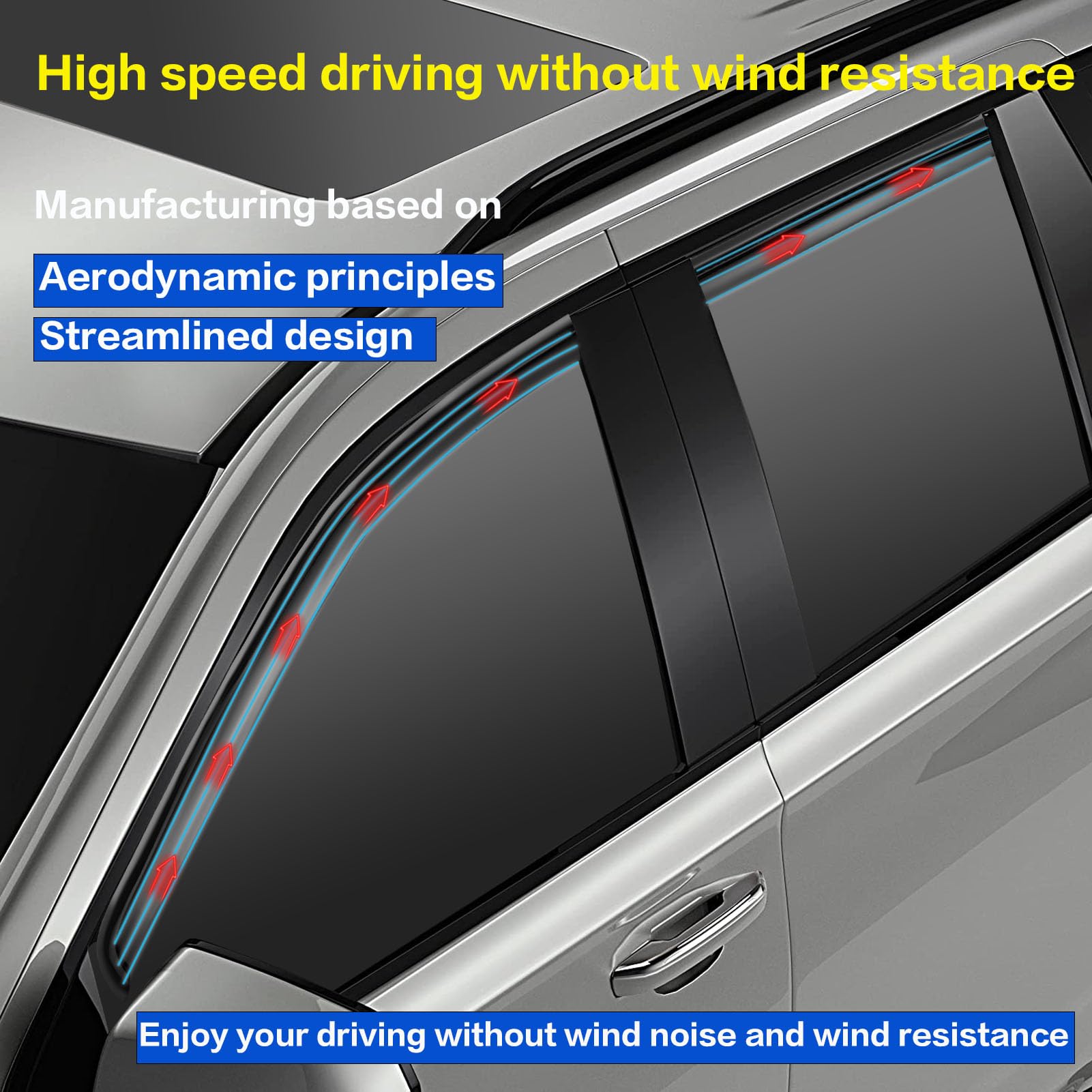 Cxdar Window Rain Guards For 2004-2014 Ford F150 Extended Cabs, Tape-On Window Vent Visors Shades Wind Shield Deflectors For 04-