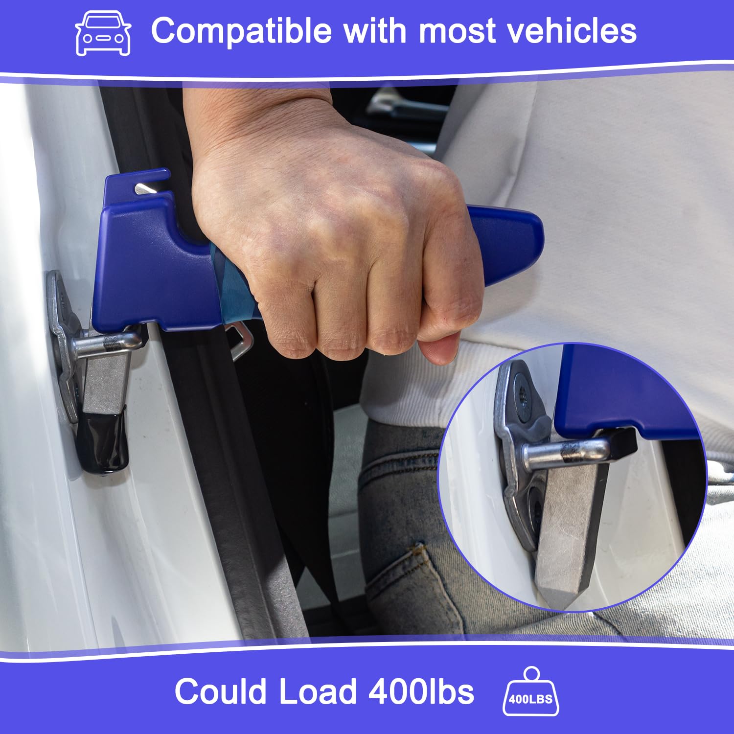 Car Door Handle Assist For Elderly - 3-In-1 Car Handle Assist Auto Cane With Seat Belt Cutter & Window Breaker Car Door Latch Ha