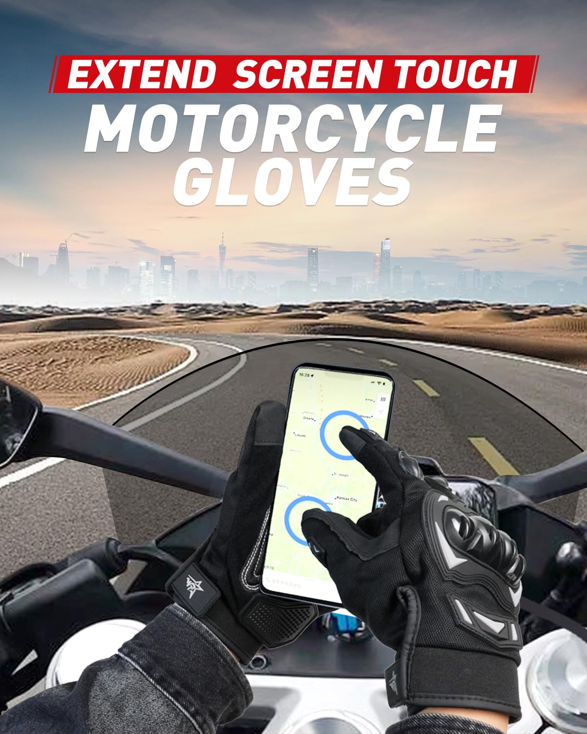 Mmhpluos Motorcycle Glove,Touchscreen Bike Glove With Hard Knuckle Tactical Glove Riding Gloves Anti-Slip Airsoft Gloves Motorcr