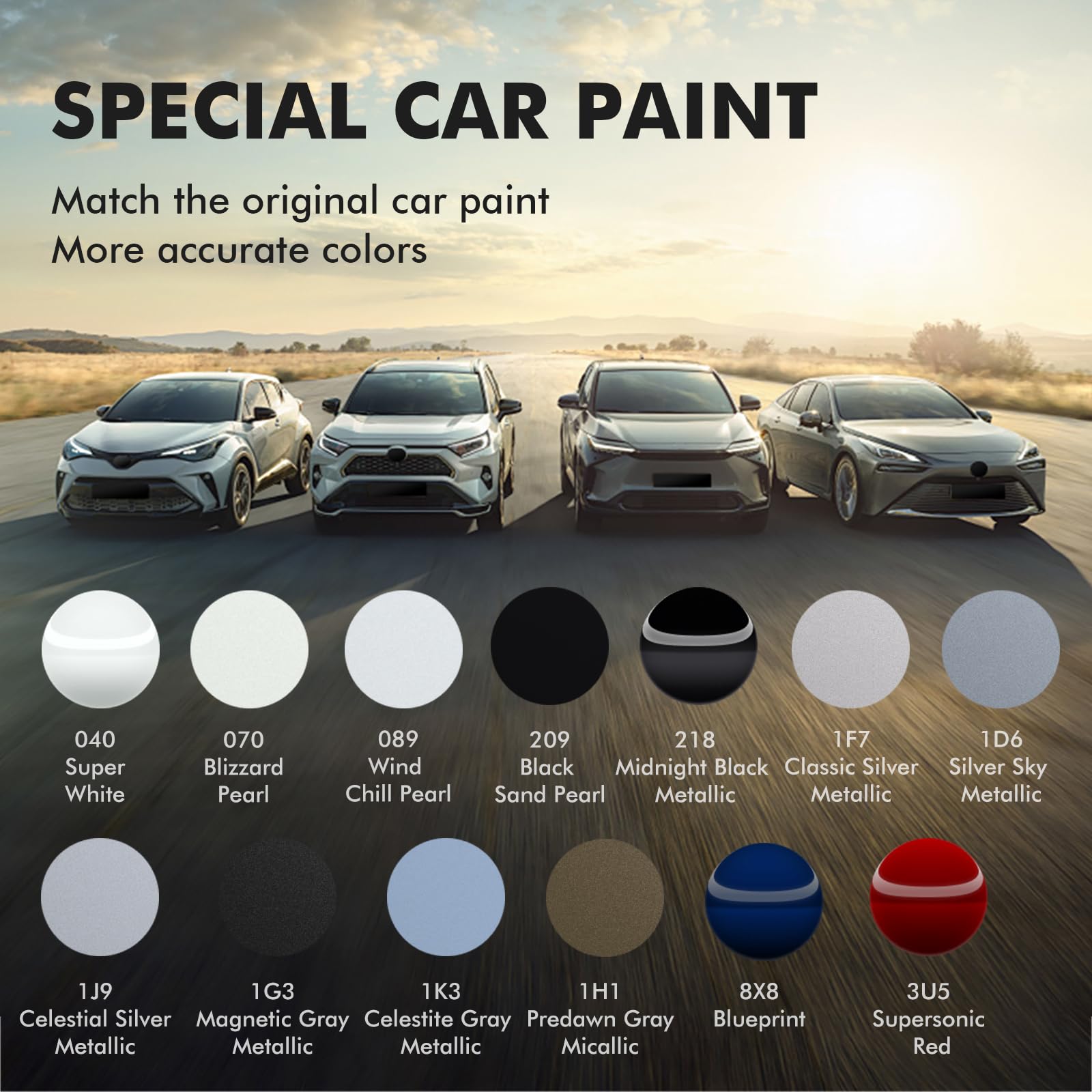 XTryfun 1J9 Celestial Silver Metallic Touch Up Paint for Car, DIY Car Paint Scratch Repair Kit, Automotive Paint, Quick & Easy F