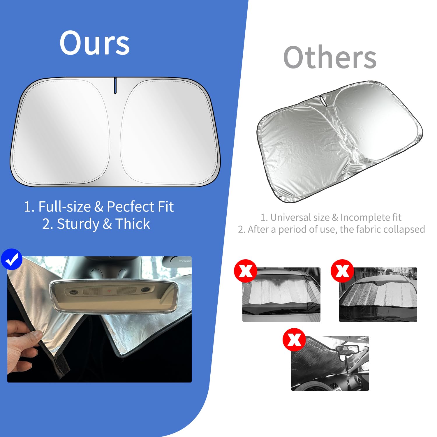 Kboise 2025 Upgrade Professional Windshield Sun Shade For Toyota Rav4 2019-2025, Innovative No-Light-Pass Technology For Maximum