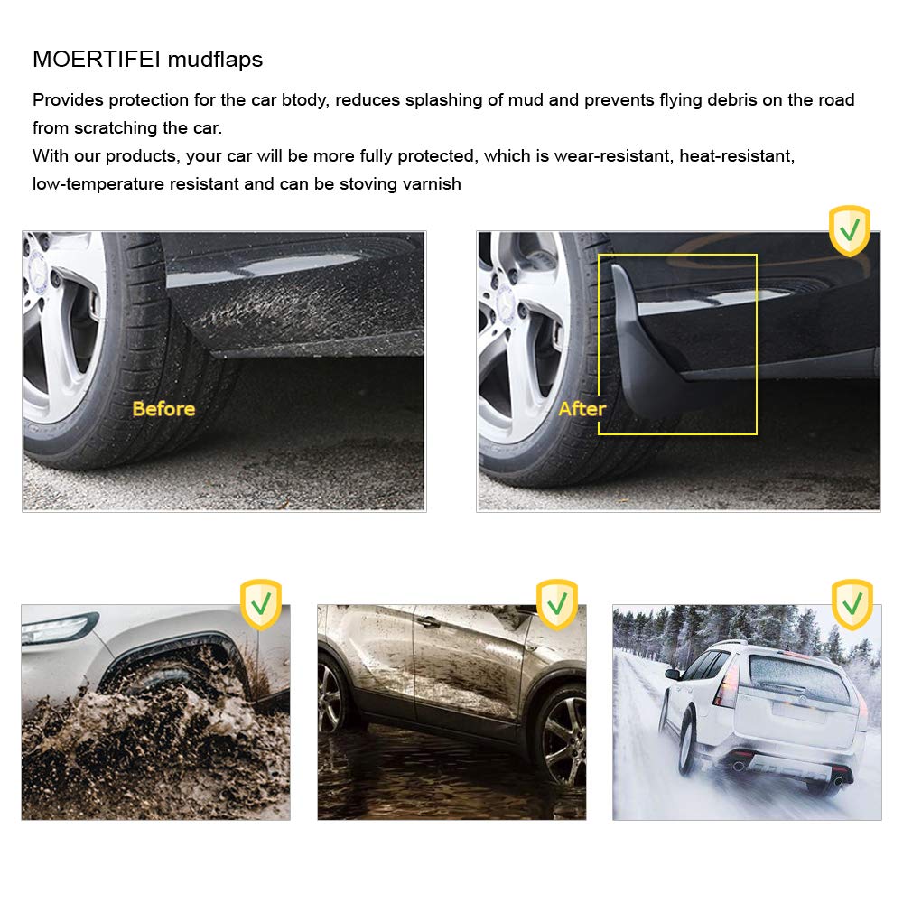 Moertifei Car Mudguard Fender Mud Flaps Splash Guard Compatible With Volvo Xc90 2016 2017 2018 2019 2020 2021 2022 2023 2024