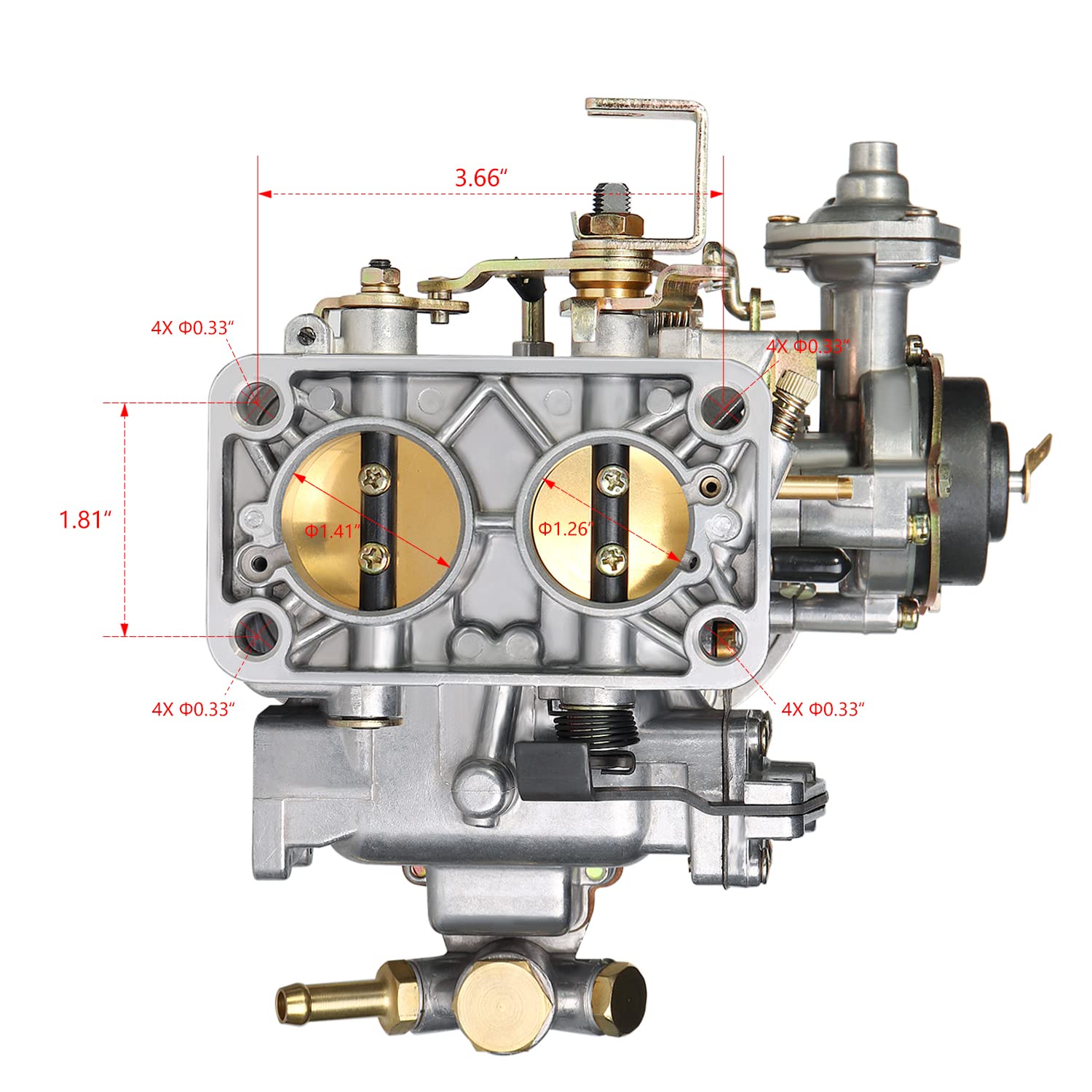 2 Barrel Carburetor For Weber 32/36 Dgv Dgev Dgav W/Electric Choke For Empi/Holley; For Toyota Pickup 20R 22R Engine Datsun 510 610 620, Nissan Sentra 720 Pulasar Cj5 Cj7 Cj8 For Mazda B2000 B2200