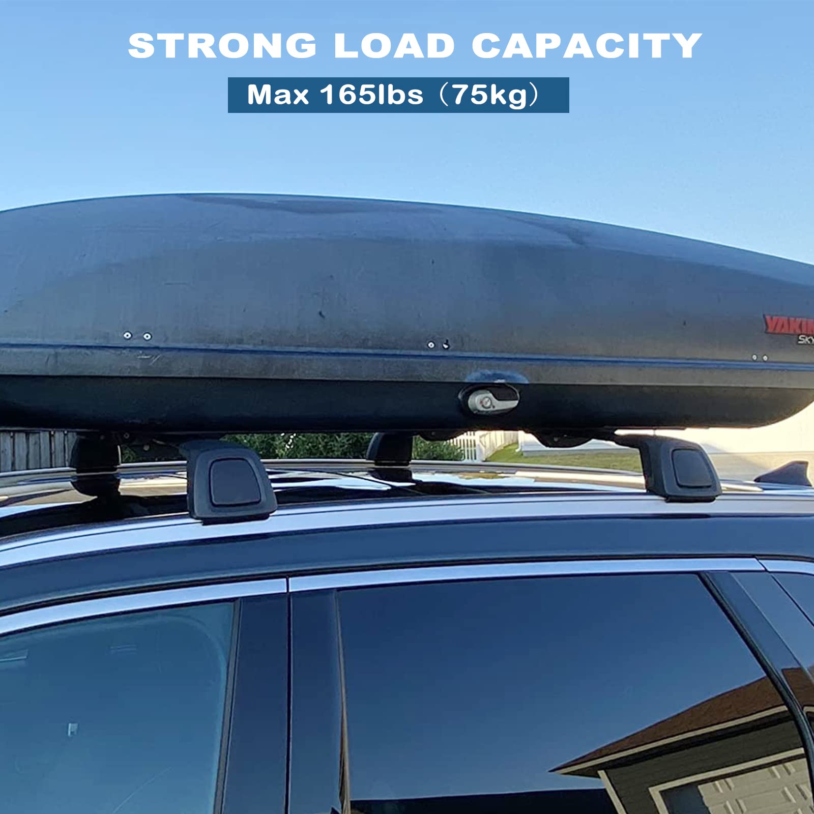 Snailfly Roof Rack Cross Bar for 2019-2025 Hyundai Palisade, Lockable Aluminum Cargo Carrier, Standard Size, Black, Model SnailflyPLSUGCB