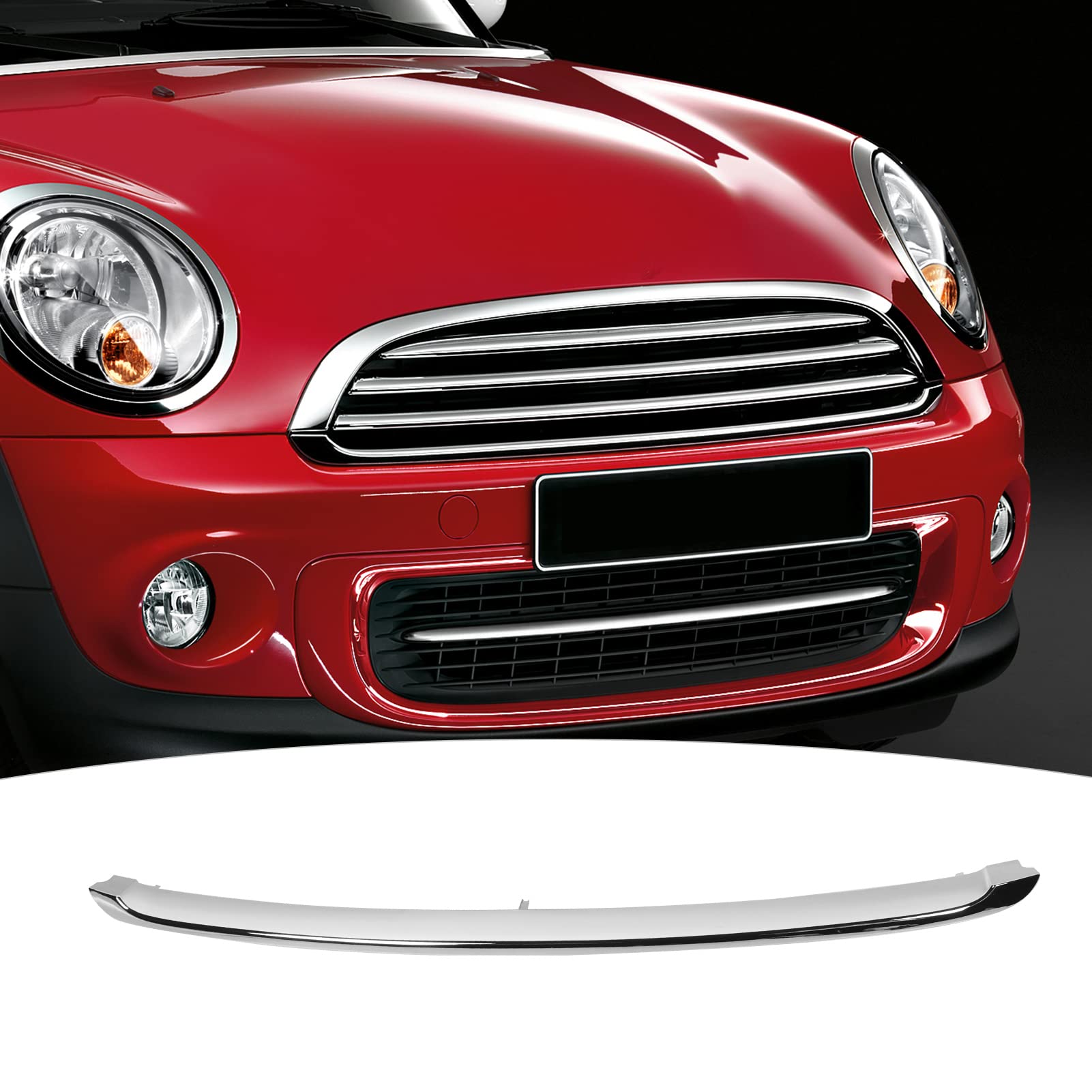 Front Lower Grille Trim Compatible With R55 R56 R57 2011-2014, 51112751624 Lower Hood Molding Grille Trim For Roadster R59 Base
