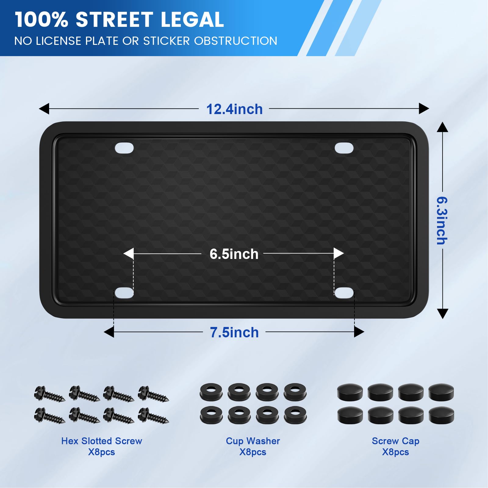 Black License Plate Frames Holder, 2 Pack Car License Plate Covers, Universal US Front & Rear Truck Frame Bracket Protector Moun