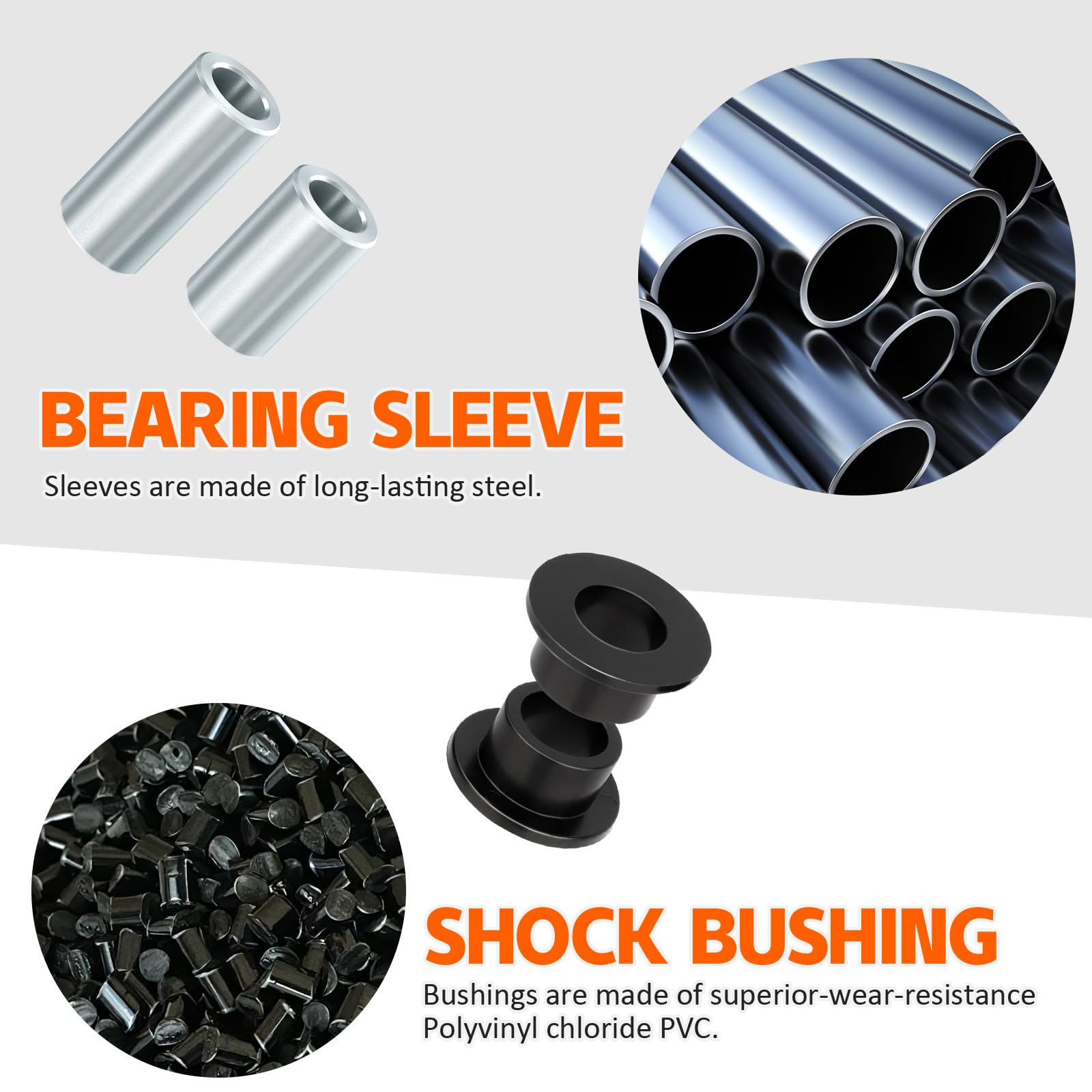Front Shock Bushing Sleeve Kit For Polaris Ranger 1000 900 800 700 570 500 Diesel Brutus Pro Xd