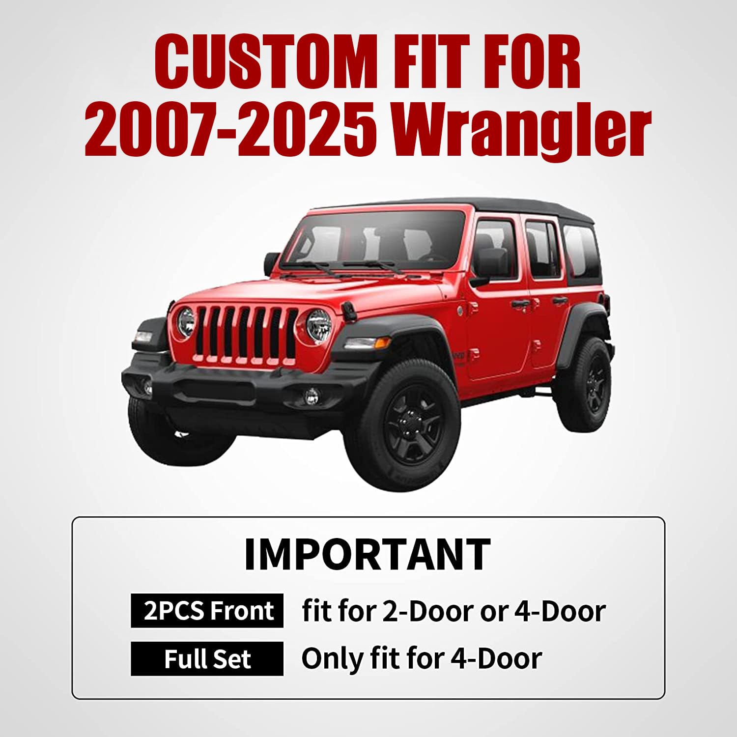 Aierxuan Jeep Wrangler Jk Jl4-Door Back Seat Covers Custom Fit 2007-2023 Unlimited Rubicon 392 Sahara Willys Sport High Altitude 4X4 Truck Pickup Waterproof Leather(Rear Seat/Black-B)