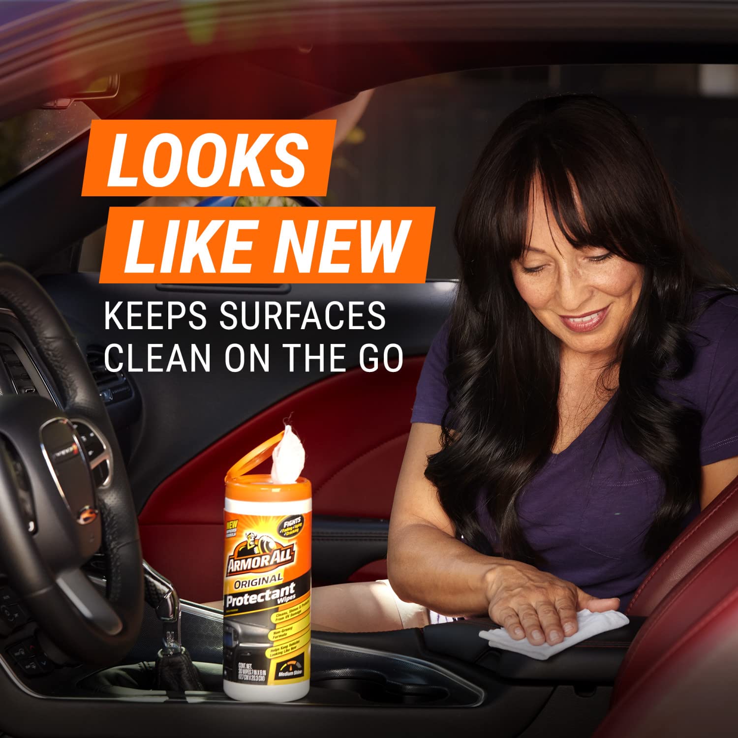 Armor All Car Protectant Wipes, Car Interior Cleaner With Uv Protection, 50 Wipes Each