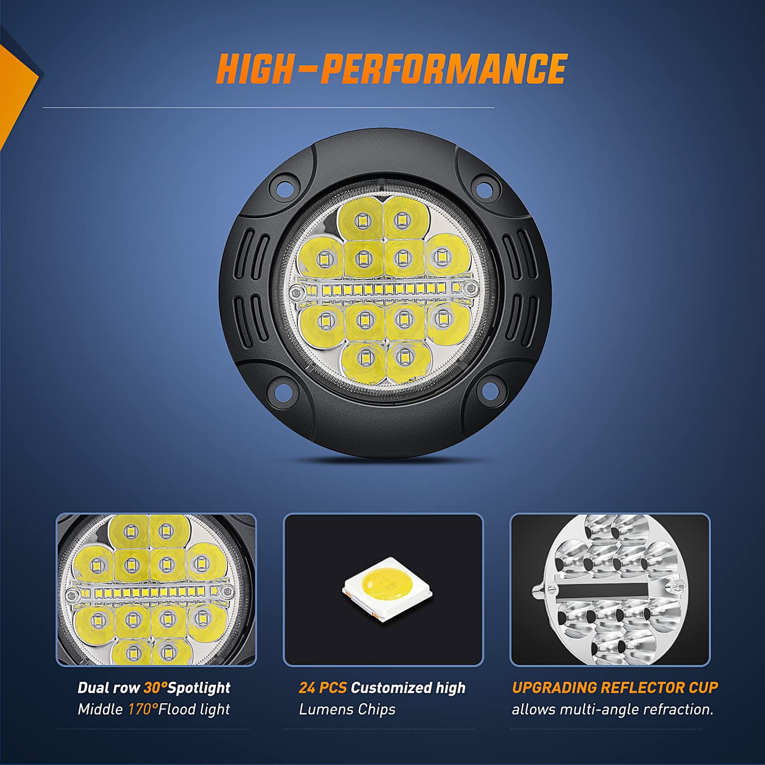 Nilight 5" LED Light Pods - 36W Upgraded Spot Flood Combo, 2Pcs Aluminum Driving Lights for Offroad 4x4 Truck SUV, Model W1924