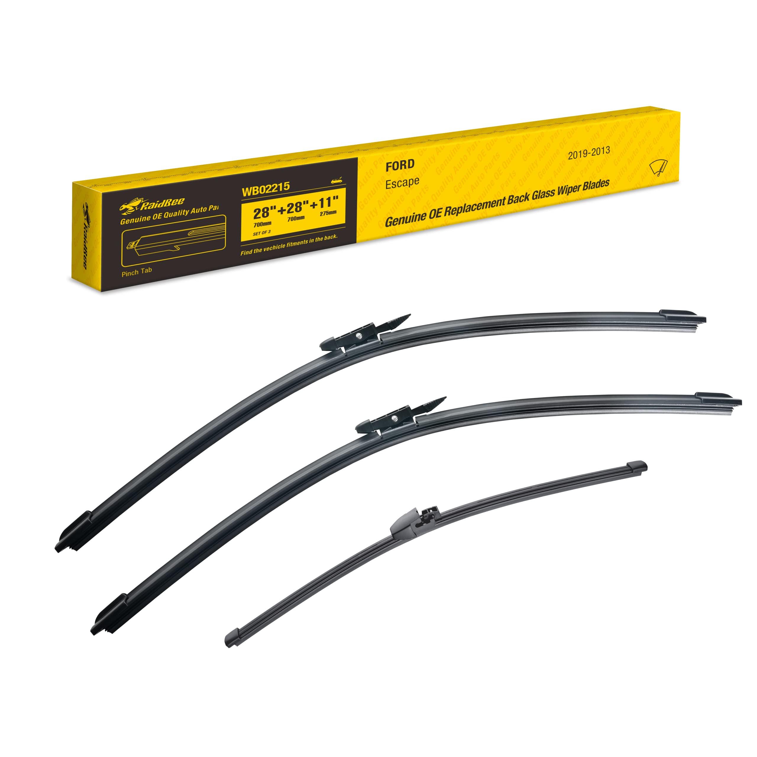 Raidbee Oem Windshield Wipers Blades Replacement For Ford Escape 2013-2019 Front & Rear Wipers Front And Rear Windshield Wipers 