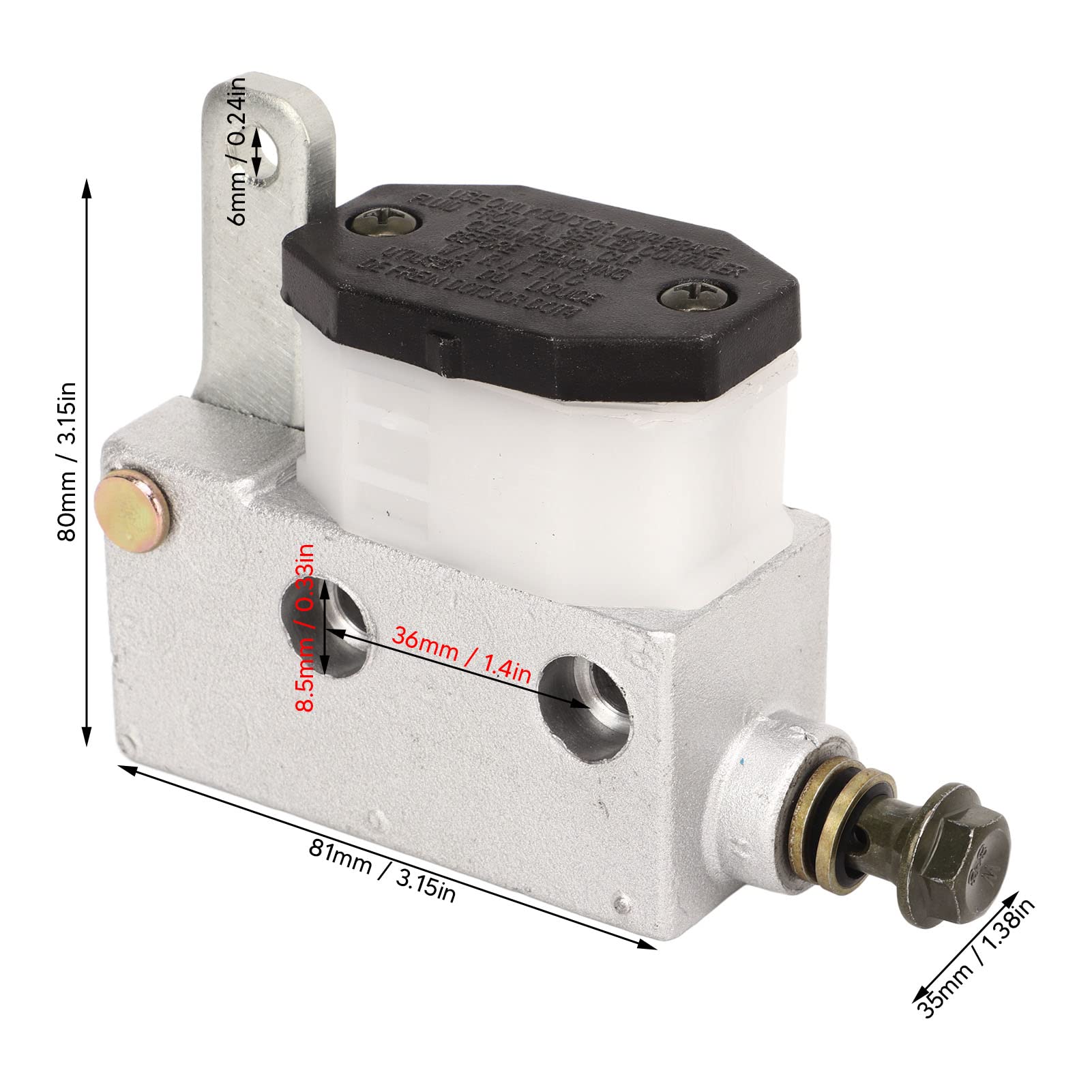 Aramox Brake Hydraulic Cylinder Pump - Metal Construction, High Strength, Model: Aramoxhs4pmggiqb for Go Kart ATV UTV