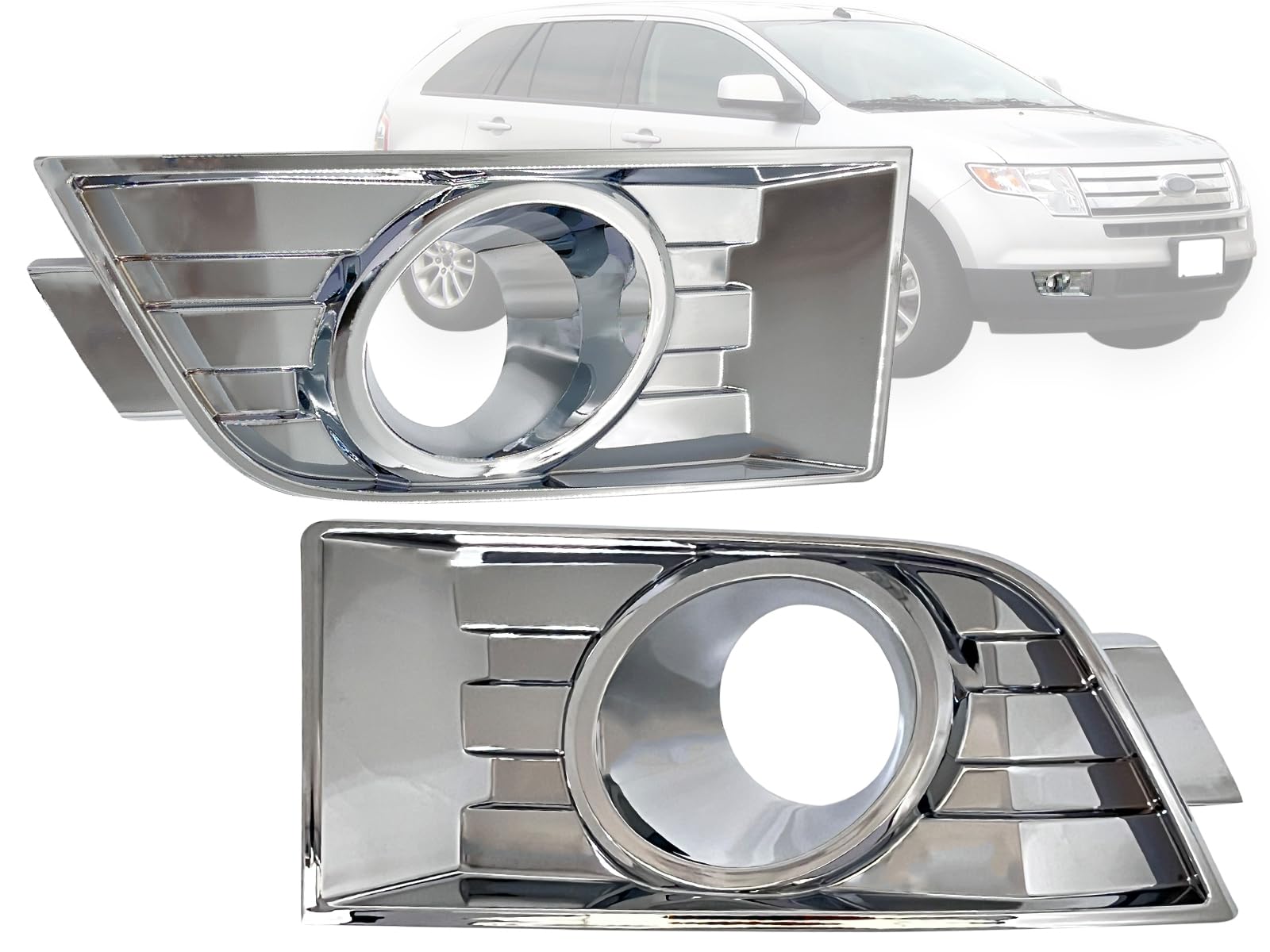 Auto Parts Avenue APA Replacement Front Bumper Fog Light Chrome Bezel Trim for 2007 2008 2009 2010 07 08 09 10 Edge Passenger Ri