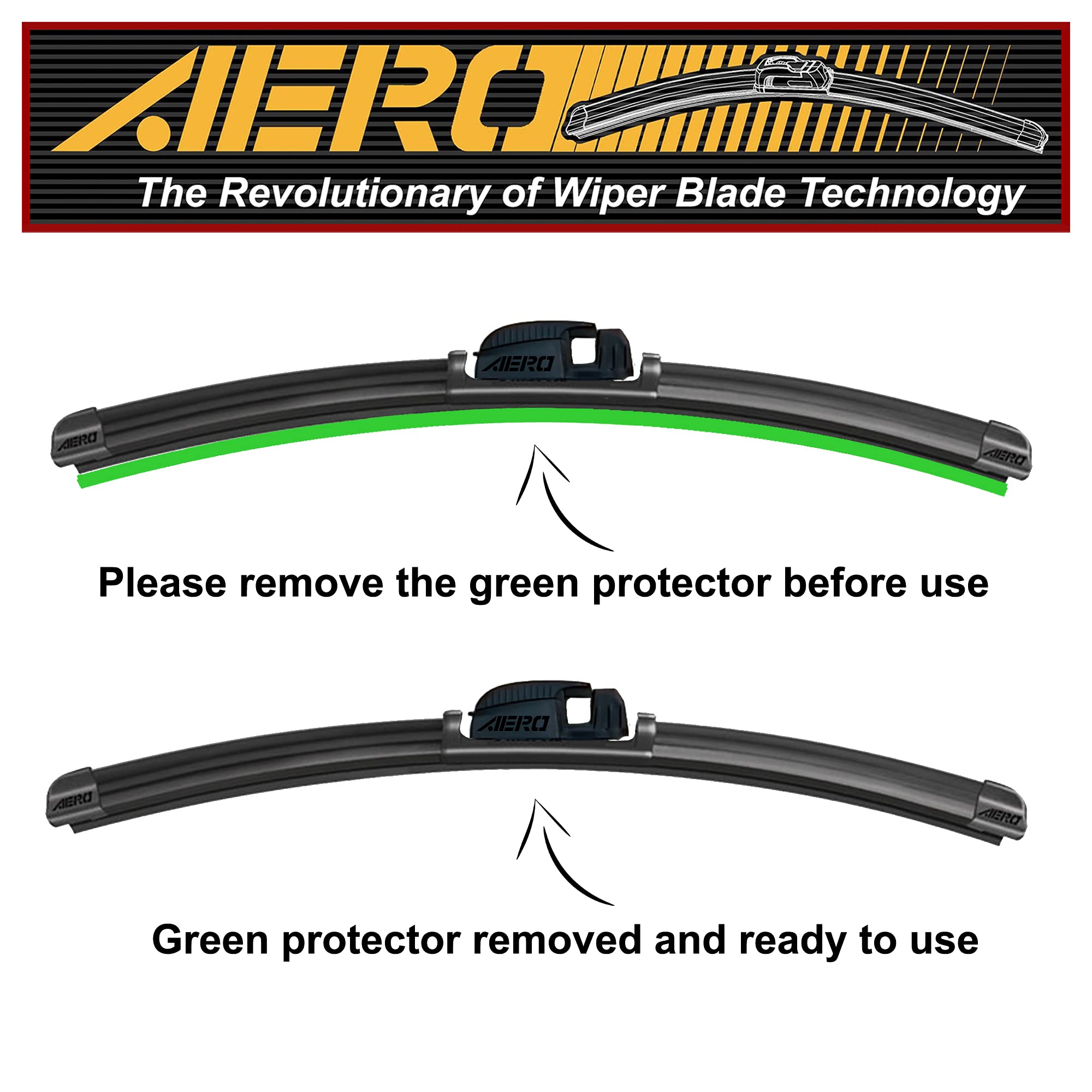 Aero Avenger 22''+22'' Premium All-Season Windshield Wiper Blades With Extra Rubber Refills Oem Replacement For Audi A4 A6 Rs4 S