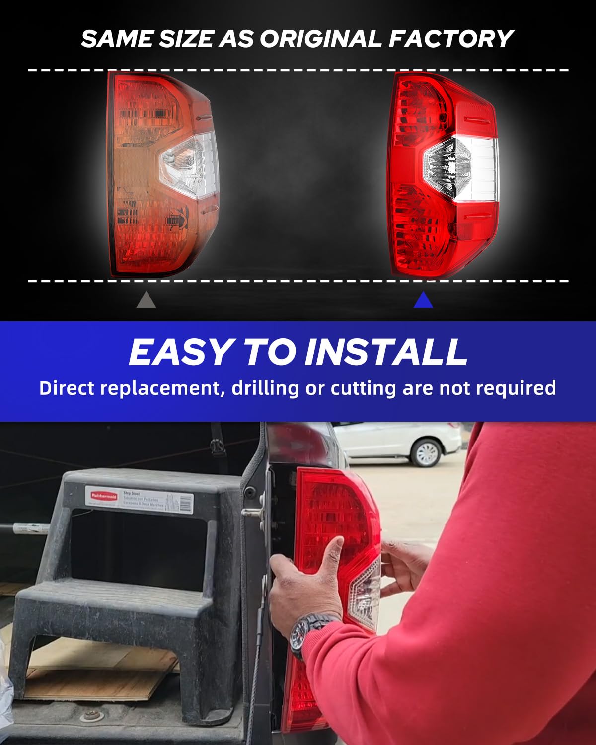 AUTOONE For Toyota Tundra Tail Lights Assembly, Tail Lamp Assembly Fit for 2014-2021 Tundra Pickup Rear Factory OEM Passenger Si