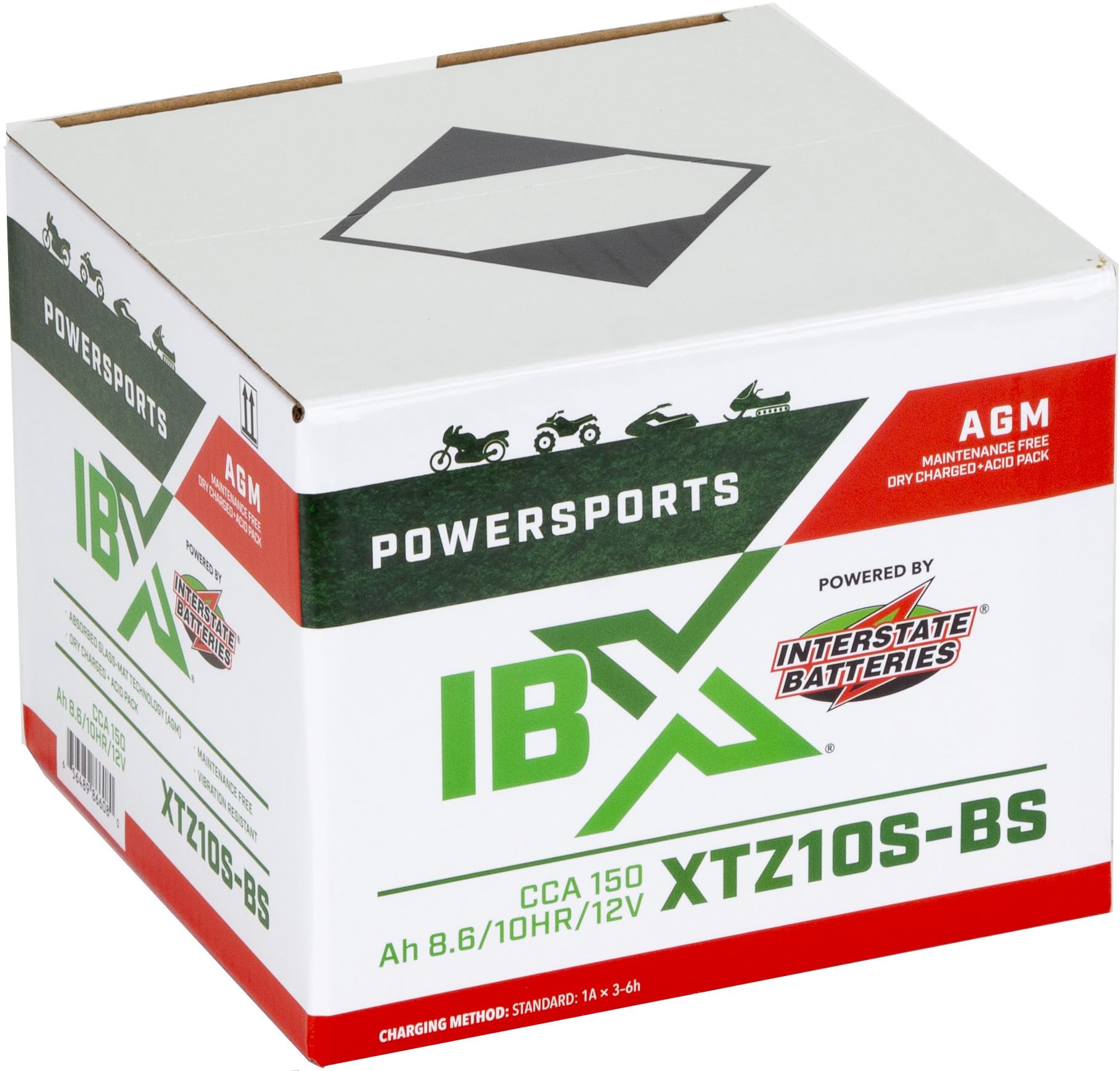 Interstate Batteries YTZ10S-BS 12V 8.6Ah AGM Powersports Battery for BMW, Honda, Kawasaki, Yamaha, ATVs, Motorcycles, Scooters