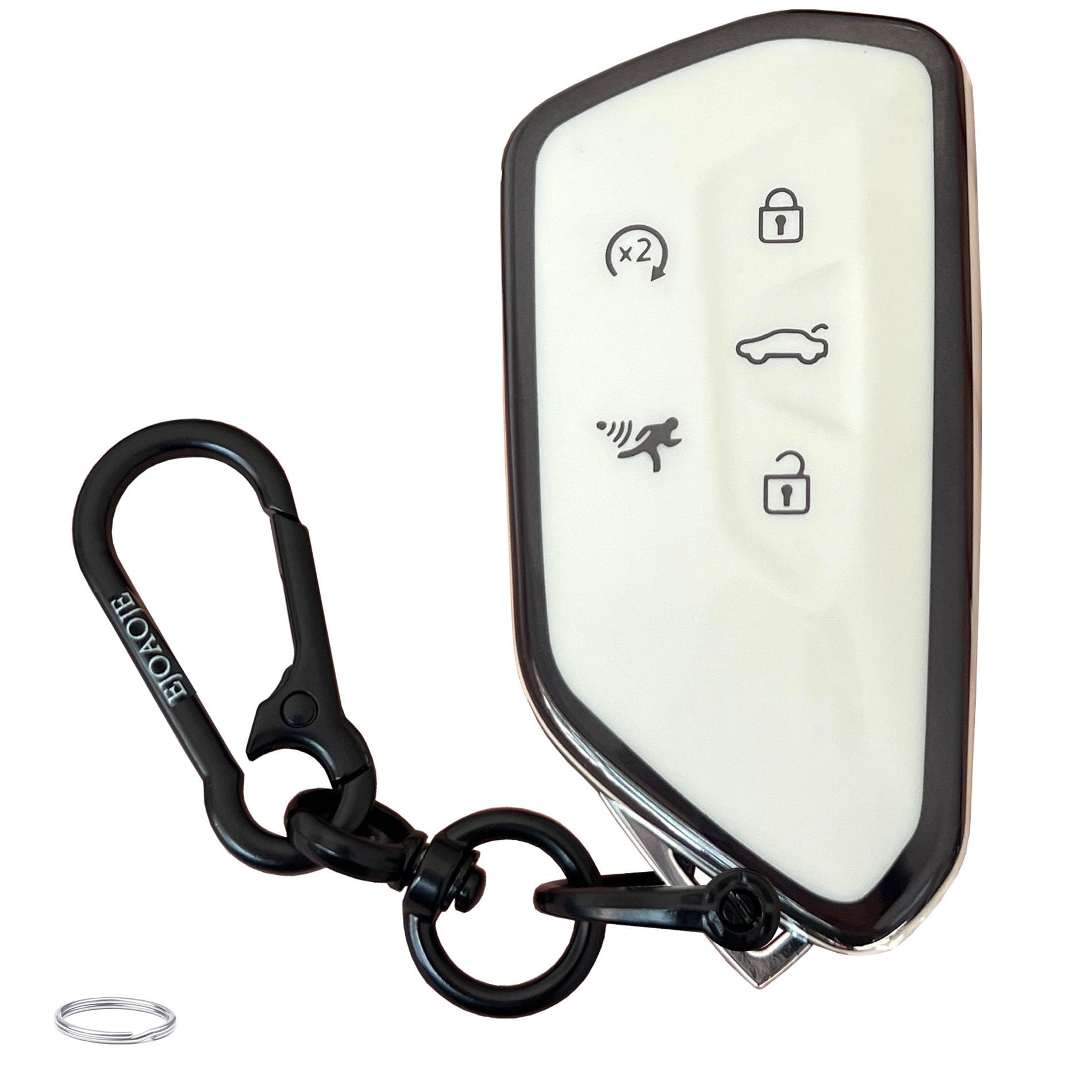 EJOAOJE Smart Key Protective Shell for Volkswagen Key Fob Cover with Keychain Fits for VW ID 4 Atlas MK8 GTI Golf R Atlas Cross 