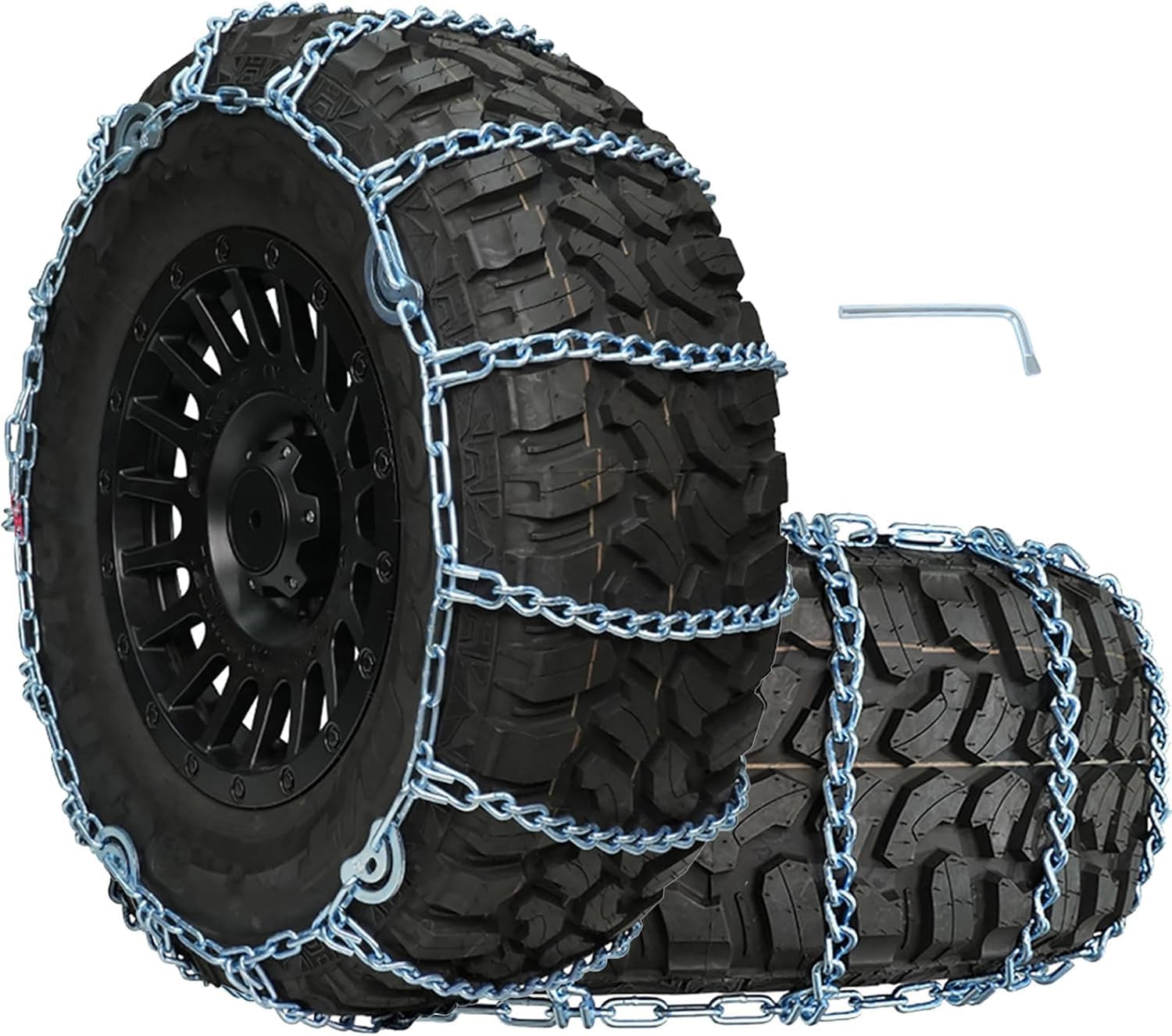 SCITOO QG2221CAM Snow Chains For Car Pickup Trucks SUV,Universal Emergency Tire Traction Chain,Anti-Skid Thickening Tire Chains 