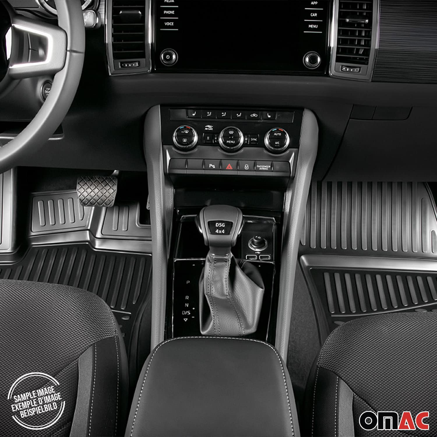 Omac Floor Mats For Land Rover Range Rover Evoque 2012-2019 Tpe All-Weather Black