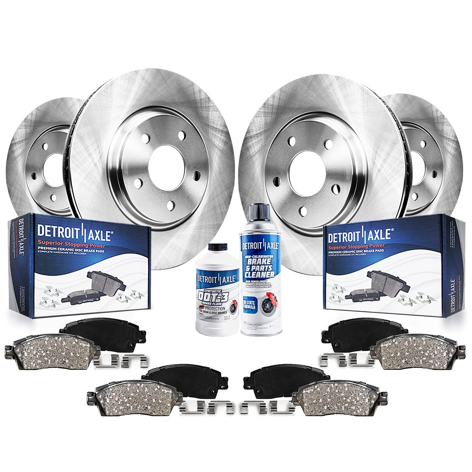 Detroit Axle - Brake Kit for Mazda 2007-2012 CX-7 Front & Rear Disc Brake Rotors Ceramic Brakes Pads 2008 2009 2010 2011 Replace