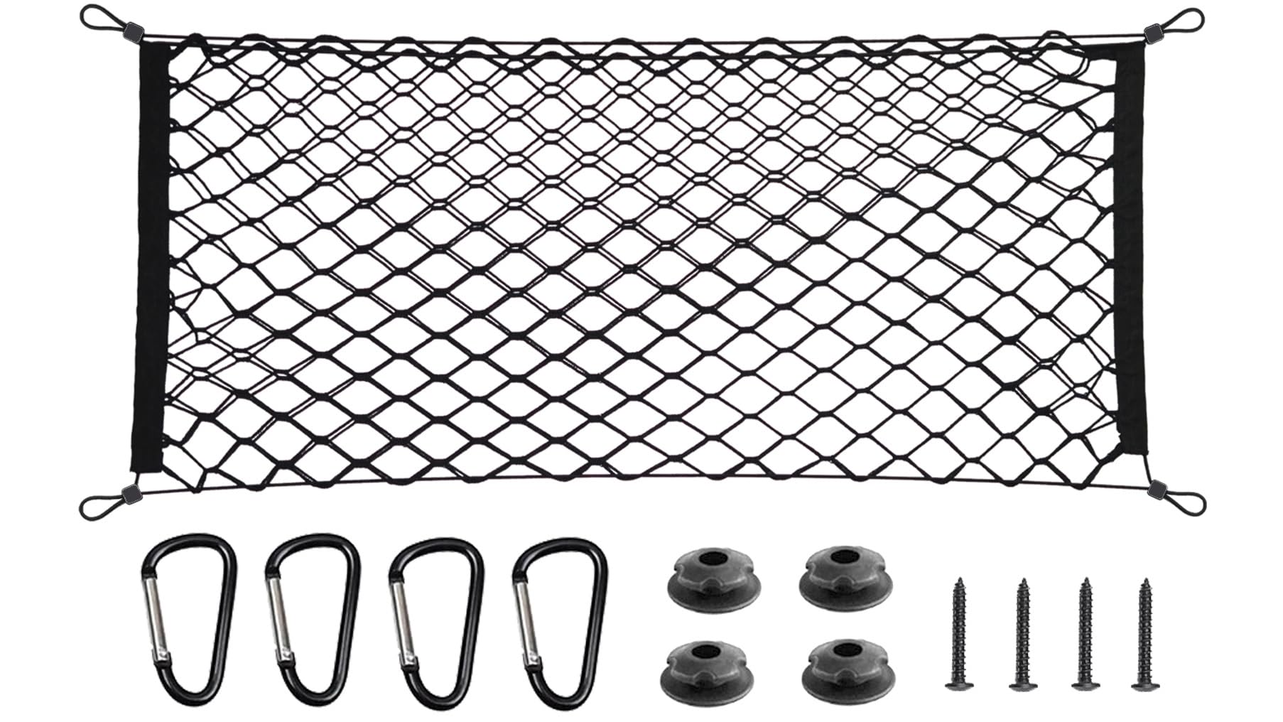 BAILALIBO Cargo Net Stretchable. Adjustable Trunk Nets for SUV, Cars, Jeep and Trucks, Small Automotive Elastic Storage Net with