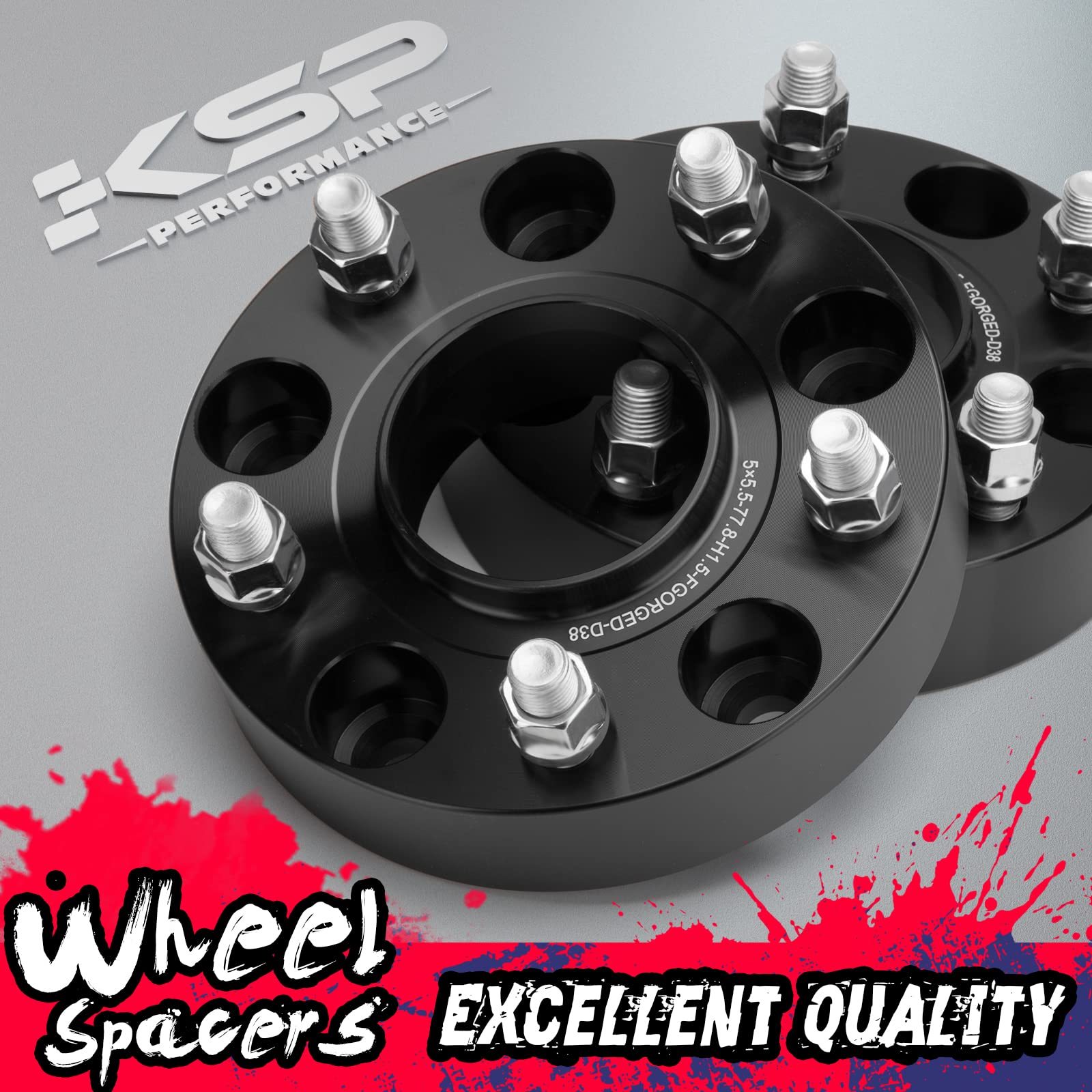 KSP PERFORMANCE 1.5" Wheel Spacers for 2002-2010 Dodge Ram 1500, 5x5.5, Aluminum, Black, Model 6202K