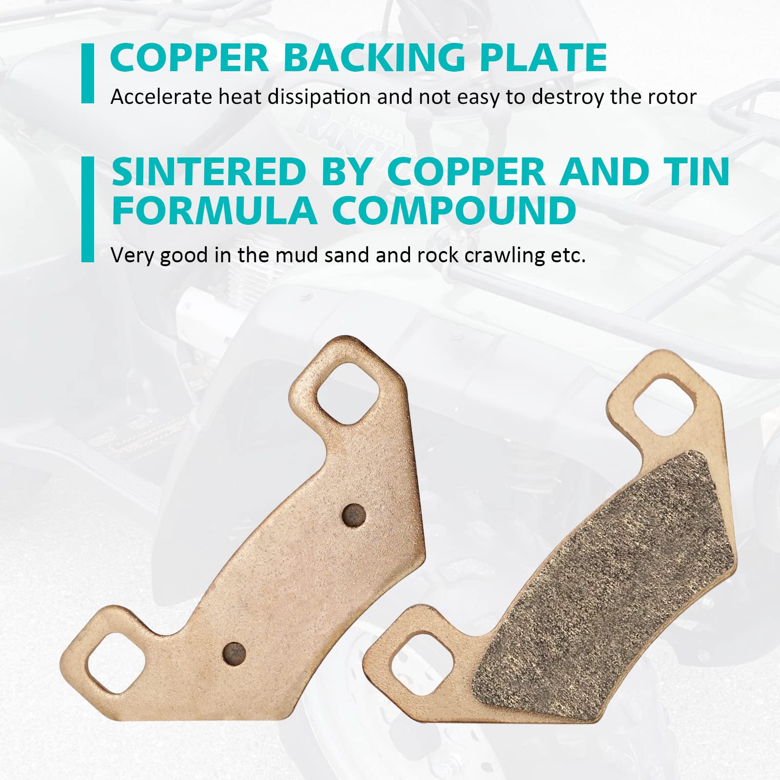 M MATI Sintered Brake Pads for for Honda Fourtrax 300 Rancher 350 Foreman 400 450 Rubicon 500 Rincon 650 TRX 300 350 400 450 500