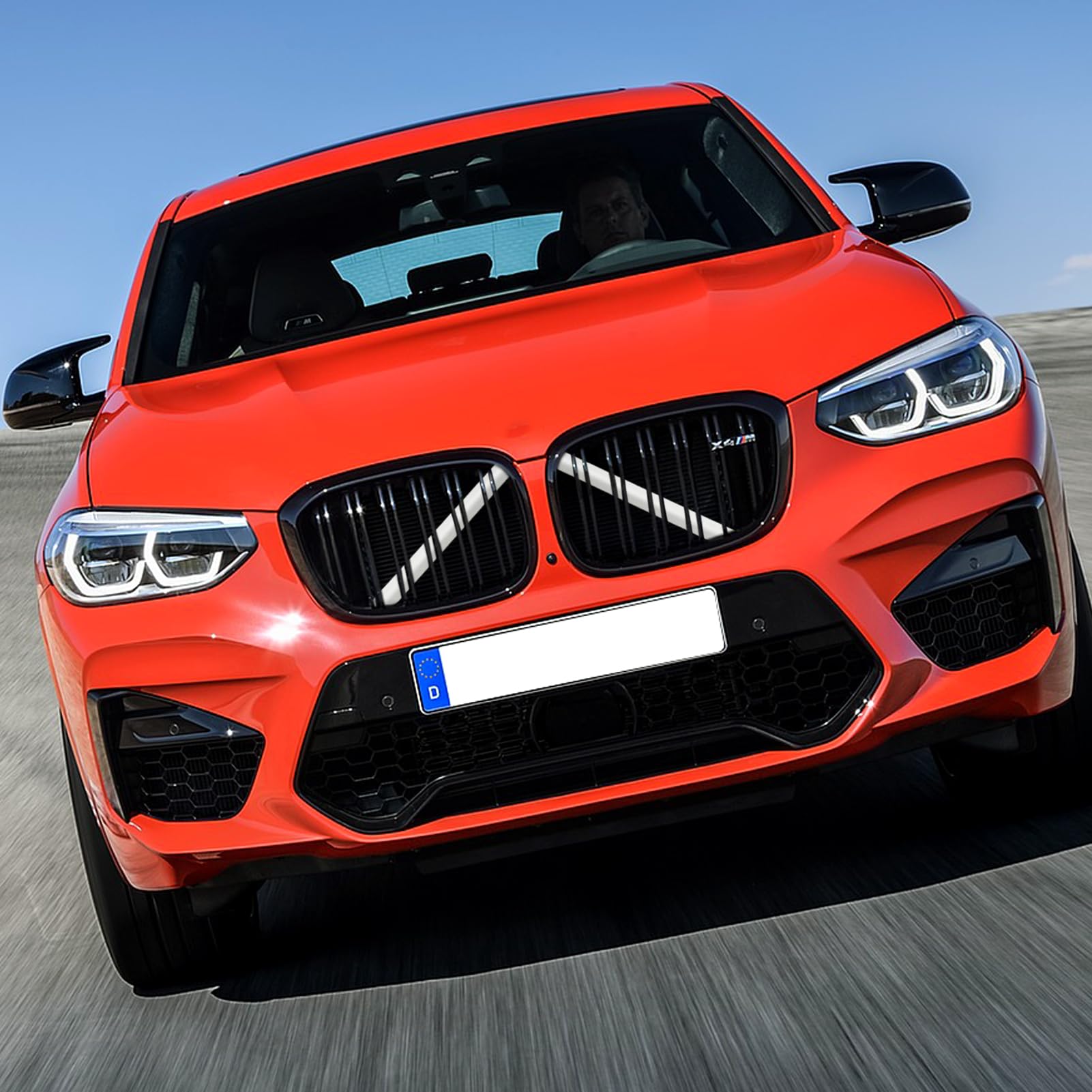 Jaronx V Brace Wrap Covers for BMW X3/X4/X5/X6/X7 - White Grille Inserts, Acrylonitrile Butadiene Styrene, Size G01/G05