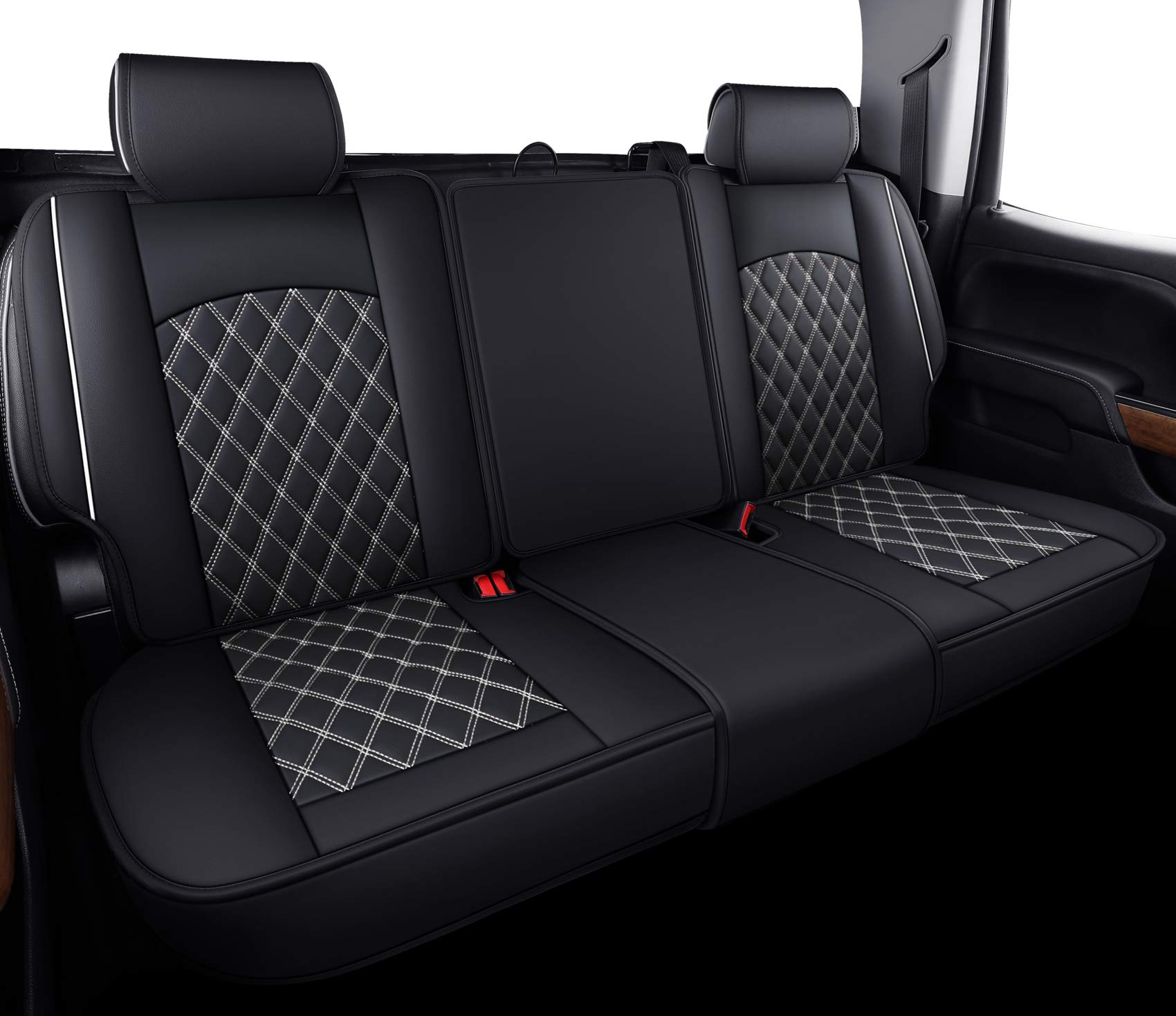 Aierxuan Rear Back Seat Covers for Chevy Silverado GMC Sierra Pickup Custom Fit 2007-2025 1500 2500HD 3500HD Crew Double Extende