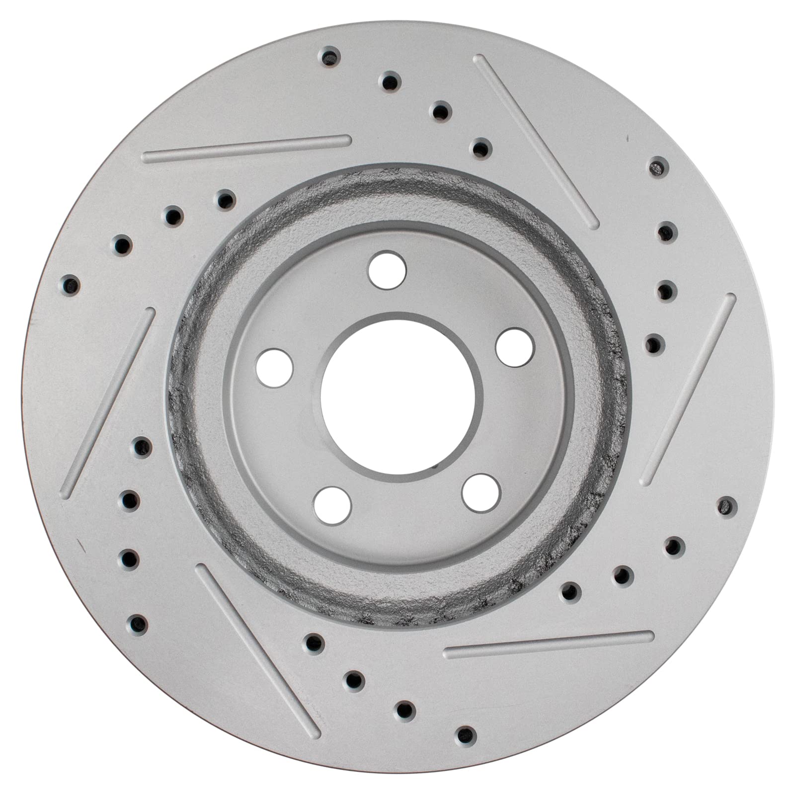 Trq Front Performance Brake Rotors Set Premium G-Coated Cross Drilled & Slotted Compatible With 2001-2010 Chrysler Pt Cruiser