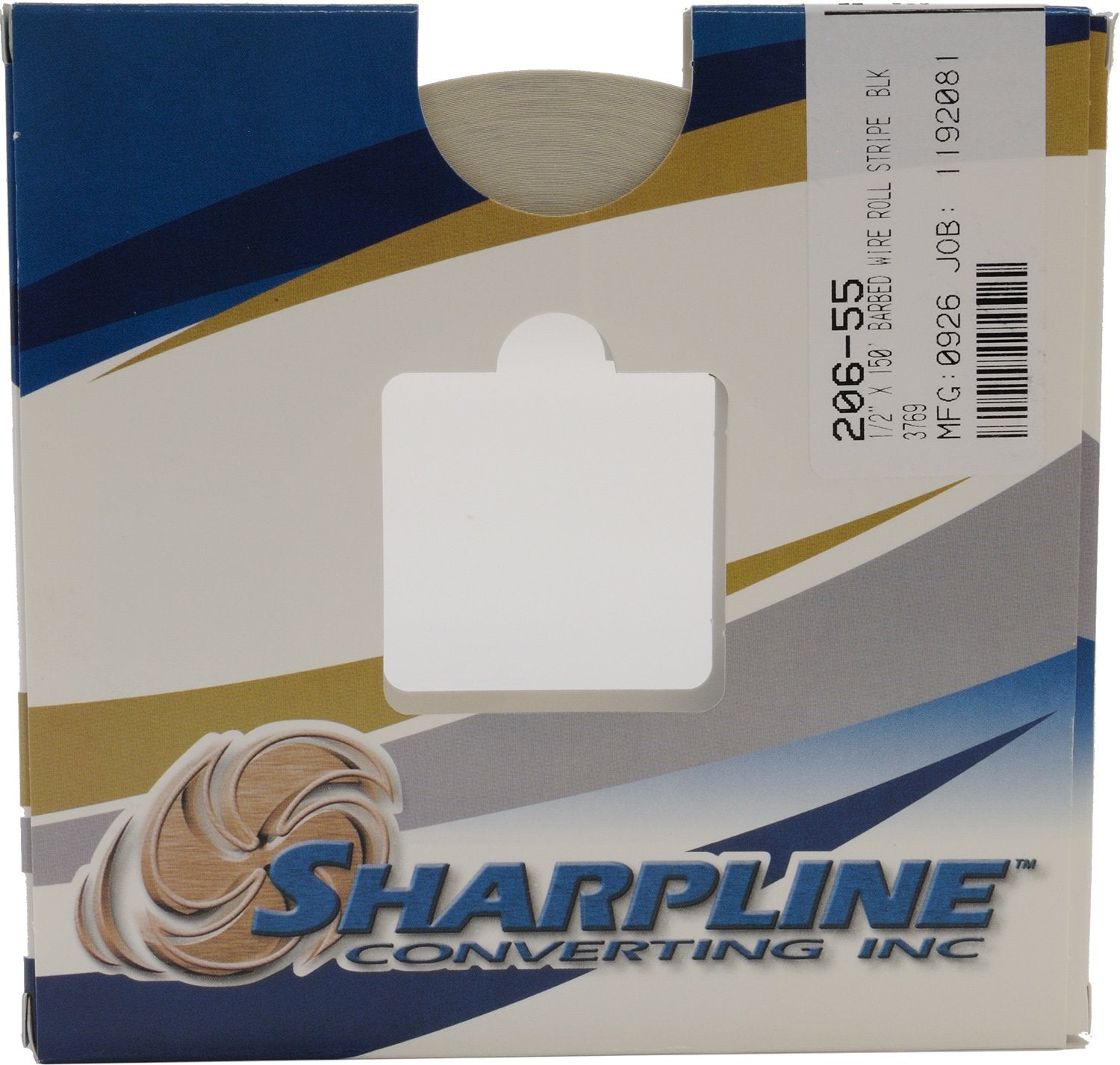 Sharpline 206 Barbed Wire Accent Stripe - Vinyl - 1/2" x 150' - Black on Clear