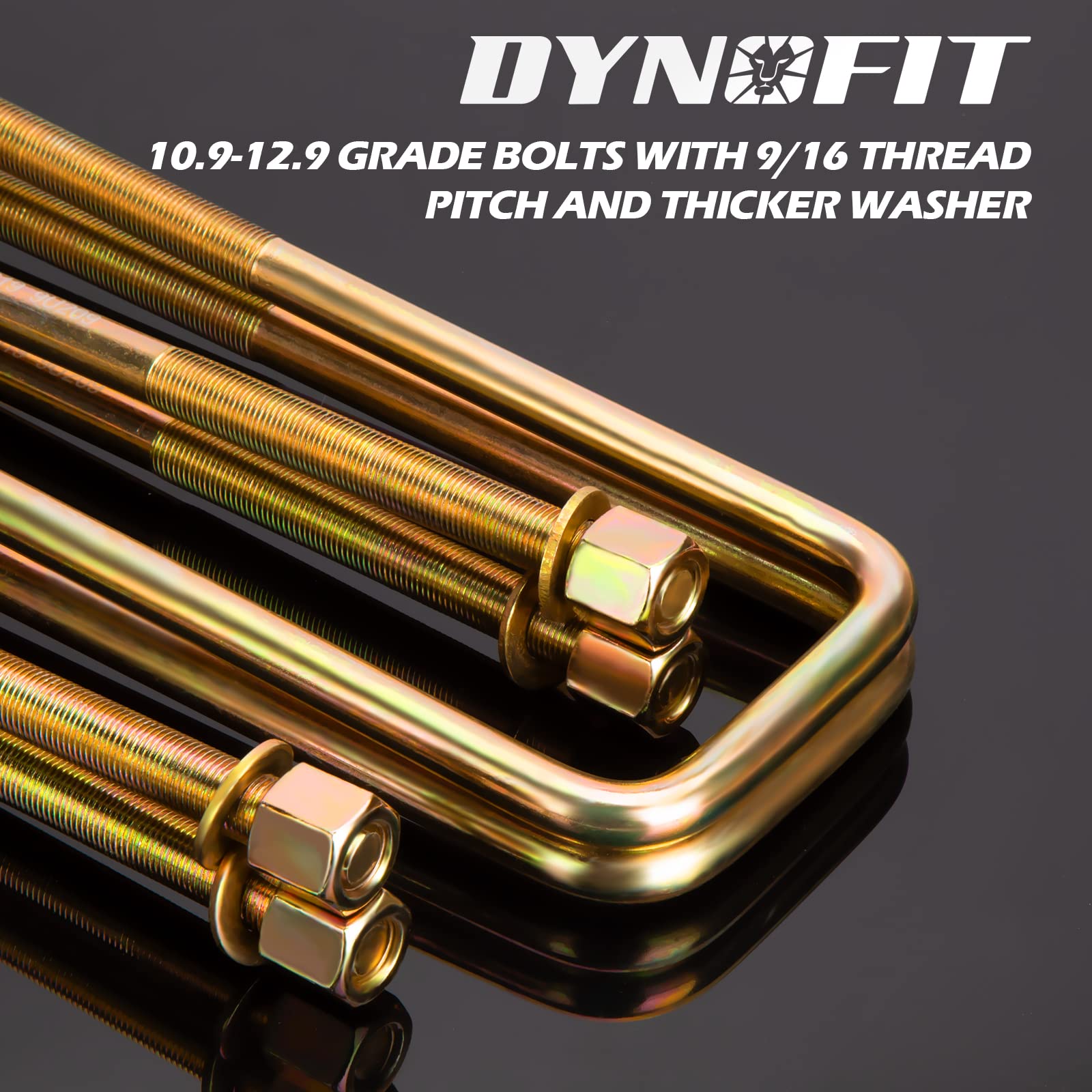 Dynofit 3 Inch Rear Lift Blocks For Ford F150 2004-2020, 3'' Suspension Leveling Block Kit With Extended U-Bolts For F-150 2Wd 4
