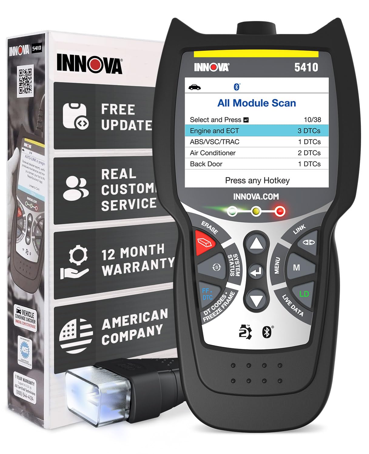 INNOVA 5410 AllSystem OBD2 Scan Tool  Read/Erase Check Engine, ABS, SRS, and Transmission Codes