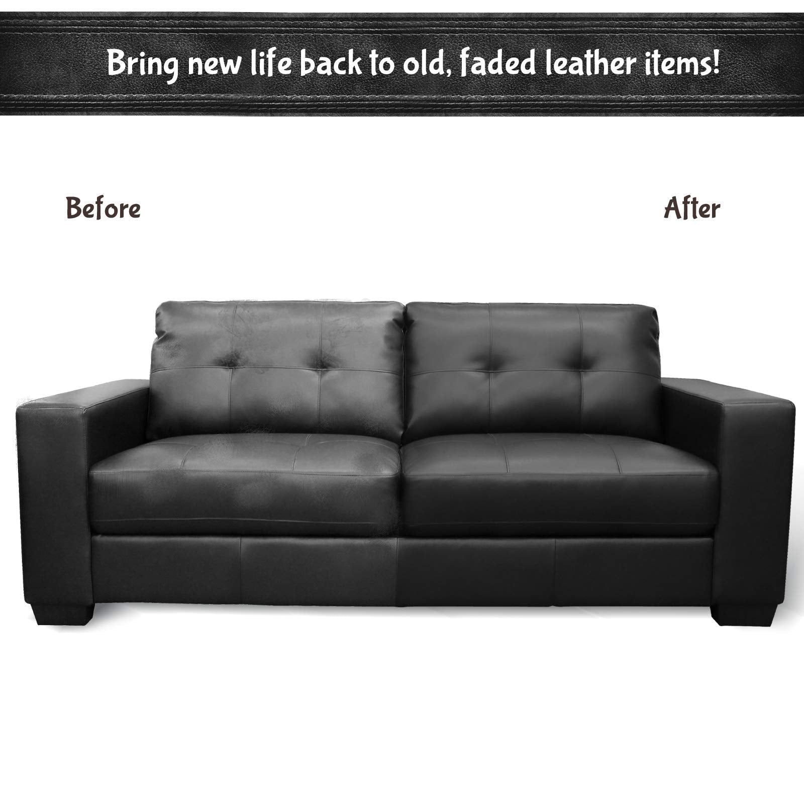 Nadamoo Black Leather Recoloring Balm With Mink Oil Leather Conditioner, Leather Repair Kits For Couches, Restoration Cream Scra