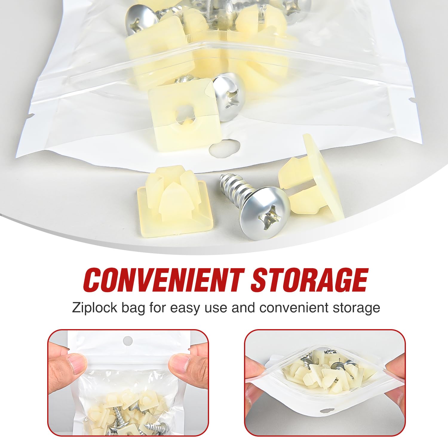 Nilight License Plate Screw Kit, Stainless Steel Screws With Nylon Nuts For Fastening Front And Back License Plates On Cars, Suv