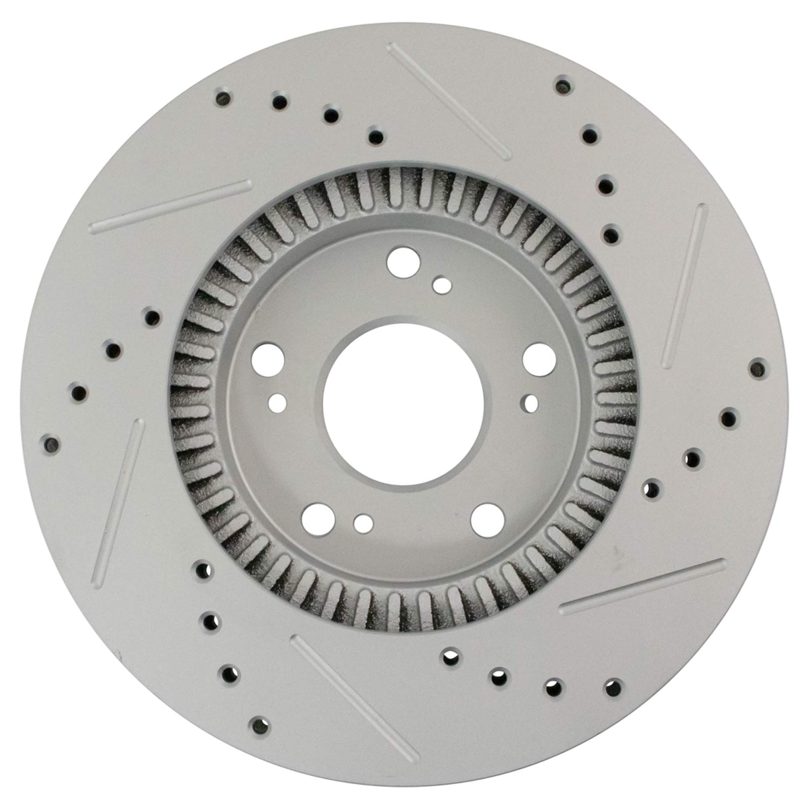 Trq Front Performance Brake Rotors Set Premium G-Coated Cross Drilled & Slotted Compatible With 2002-2004 Honda Cr-V