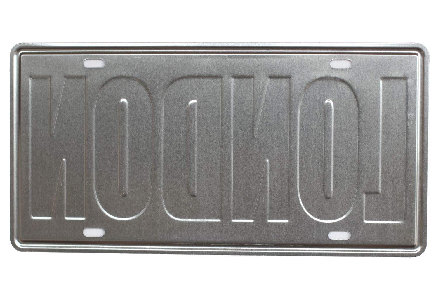 Sumik London Vintage Metal Tin Sign Auto License Plate, Embossed Tag Size 6'' X 12''