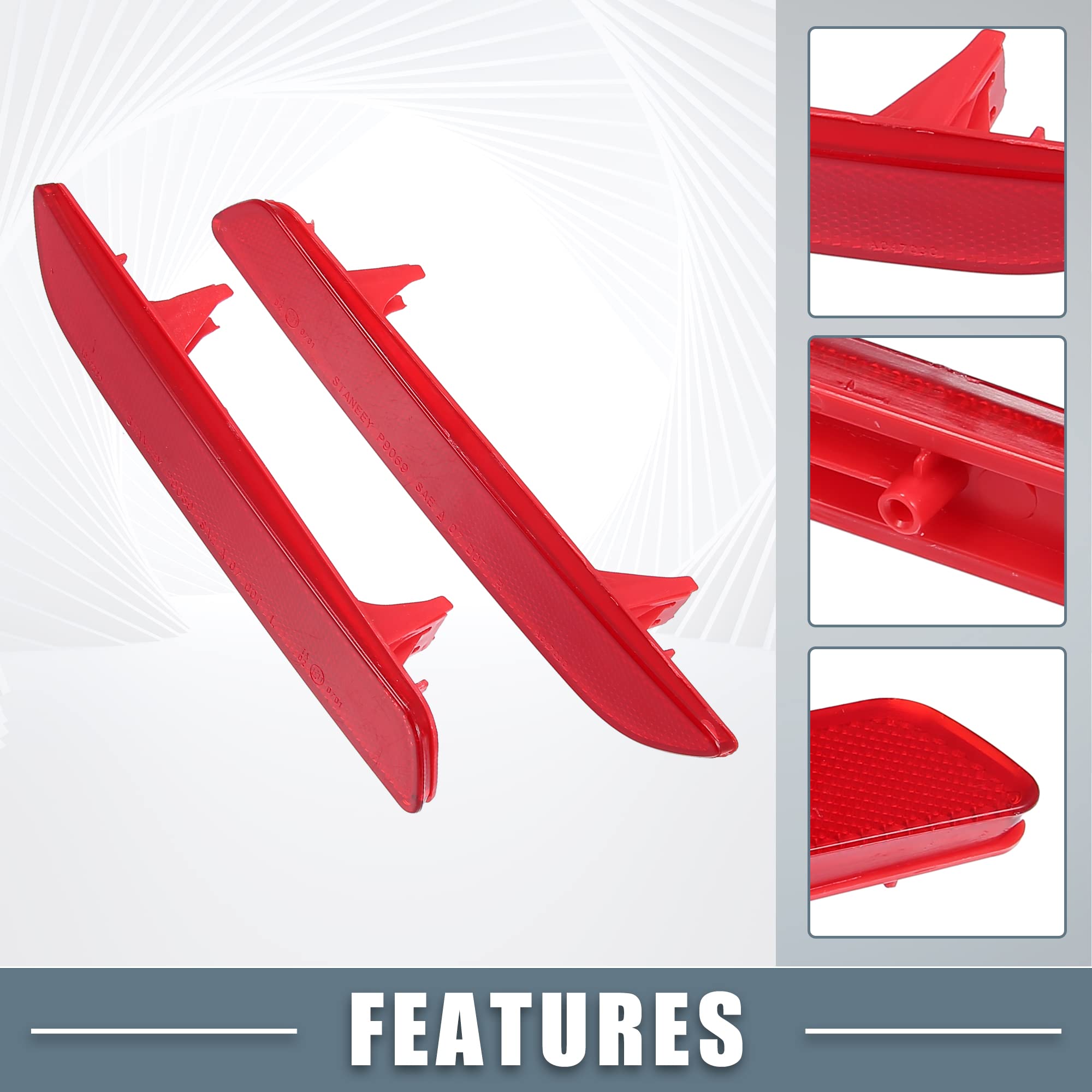 A Absopro Rear Bumper Reflector Light 33505-Swa-J01 For Honda Cr-V 2010 2011 Left Right Side Red 1 Pair