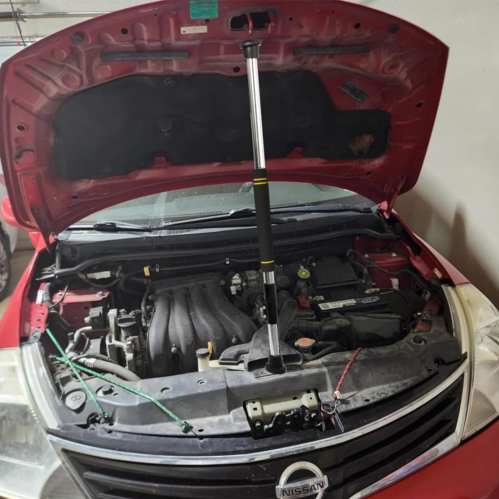 Telescopic Engine Hood Support Rod, 29 to 40-inch Hood Prop Rod for Car Made of Stainless Steel Pipe and Comfortable Sponge Hand
