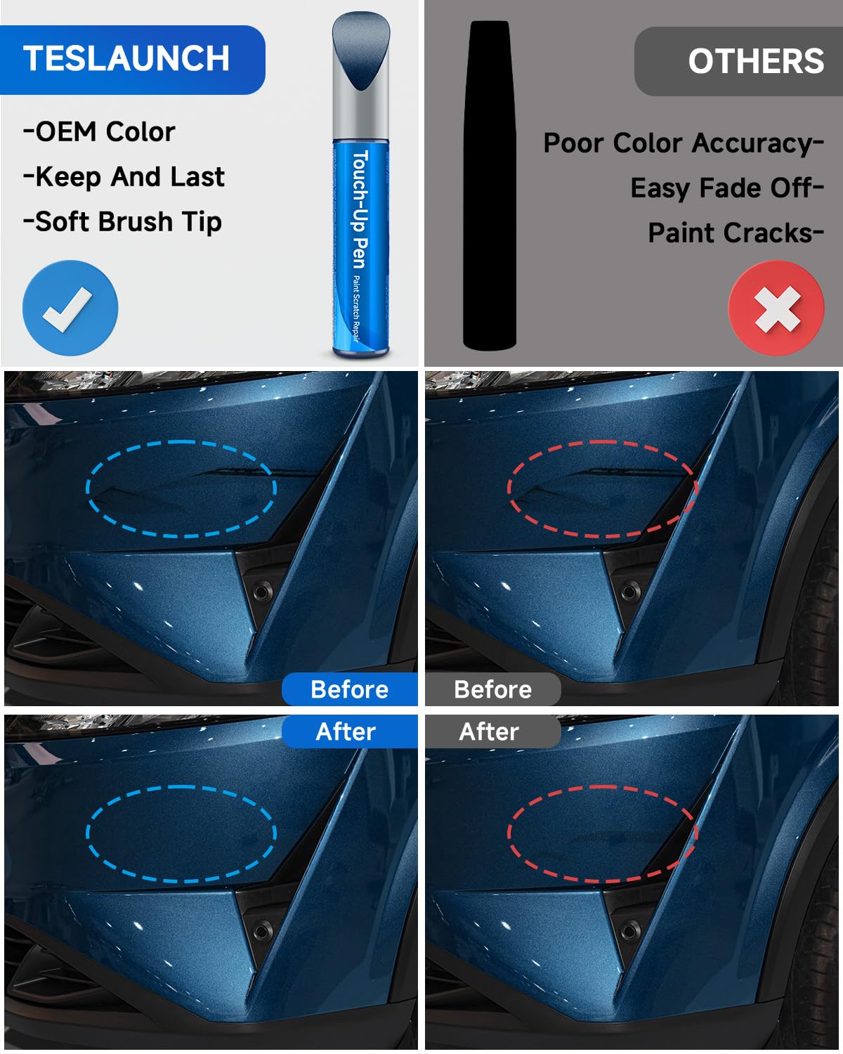 RAY Deep Blue Pearl Touch Up Paint Compatible with Nissan Exact Match Touch Up Paint Car Scratch Repair