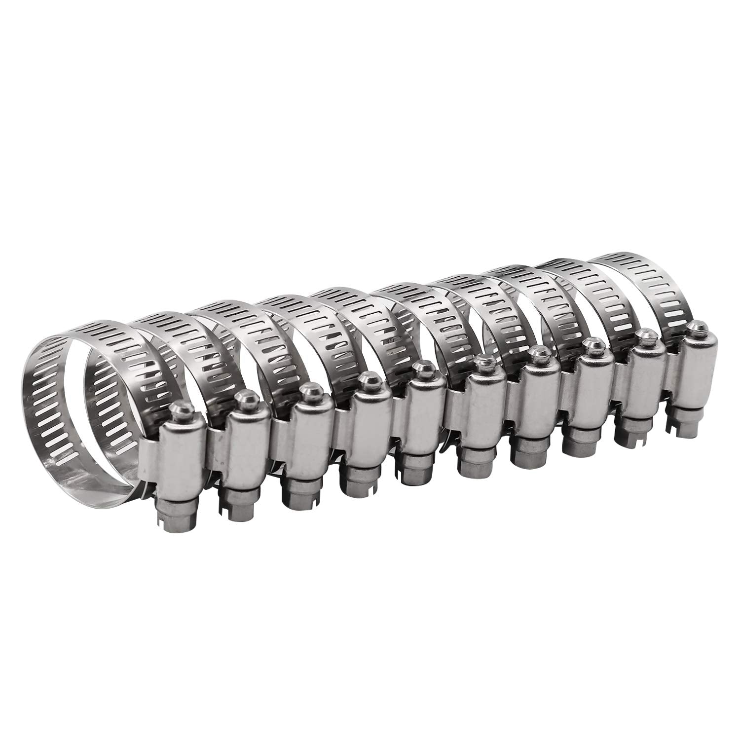 Roadformer 2.5'' Worm Gear Hose Clamp - Sae 40 Size, Full Stainless Steel With 1/2'' Band Width, Working Range 52Mm - 76Mm Hose