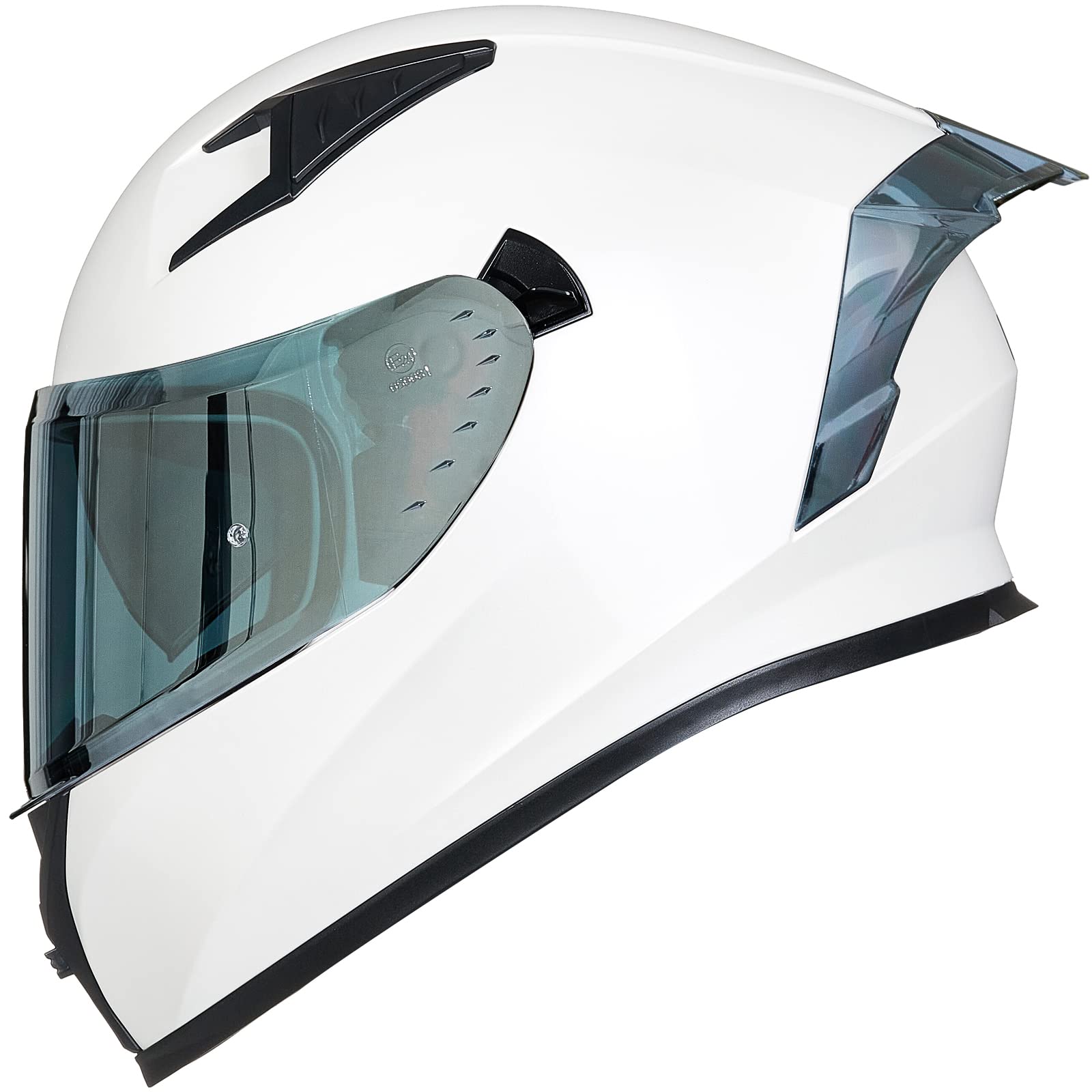Ilm Motorcycle Helmet Full Face With Pinlock Compatible Clear&Tinted Visors And Fins Street Bike Motocross Casco Dot Model Z501(White, Large)