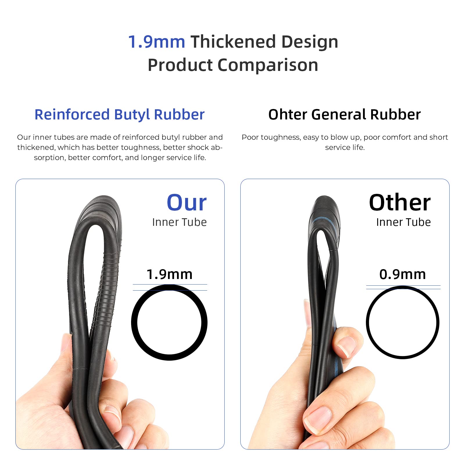 ulip 8.5" Inner Tube (2 Pack) with 90° Valve Stem for DUALTRON Mini Scooters - Black, Aluminum, Medium Size