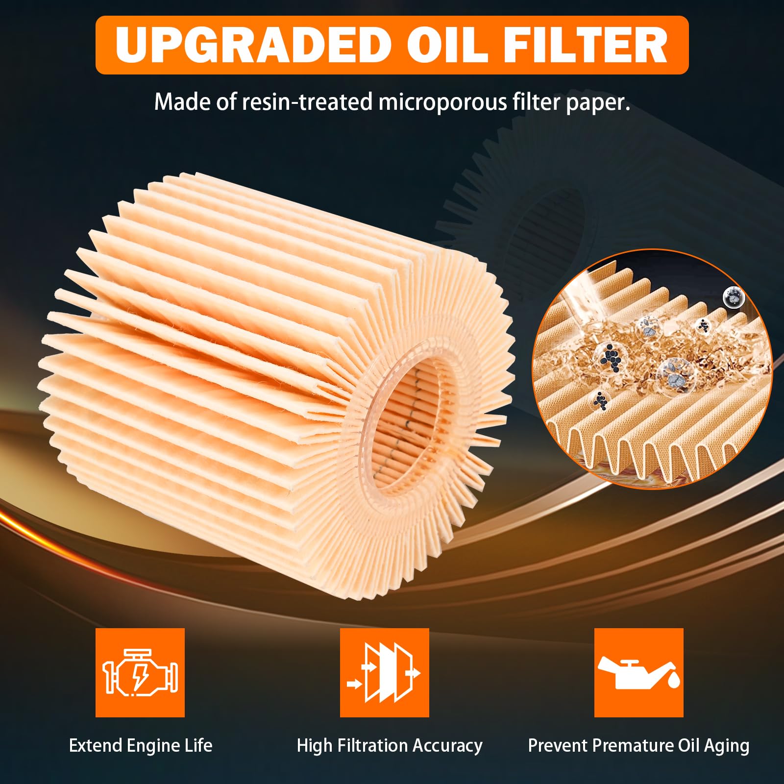 Yinlowa Oil Filter Housing Cap Assembly Kit - Model 15620-31060, Silver/Black, Compatible with Toyota, Lexus, Includes Wrench and Drain Plug