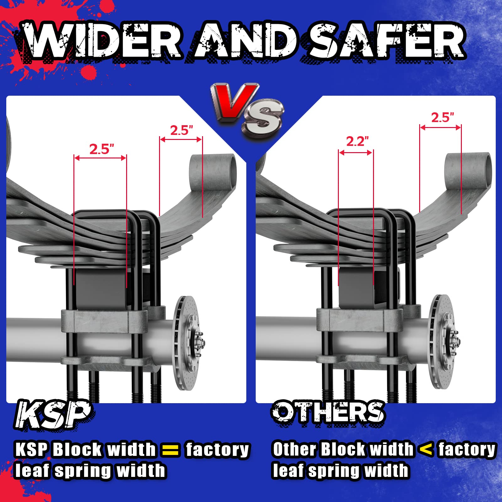 KSP PERFORMANCE 2" Lift Block for Chevy Silverado & GMC Sierra 1500HD 2500HD 3500HD, Alloy Steel, Black, Rear Leveling Kit