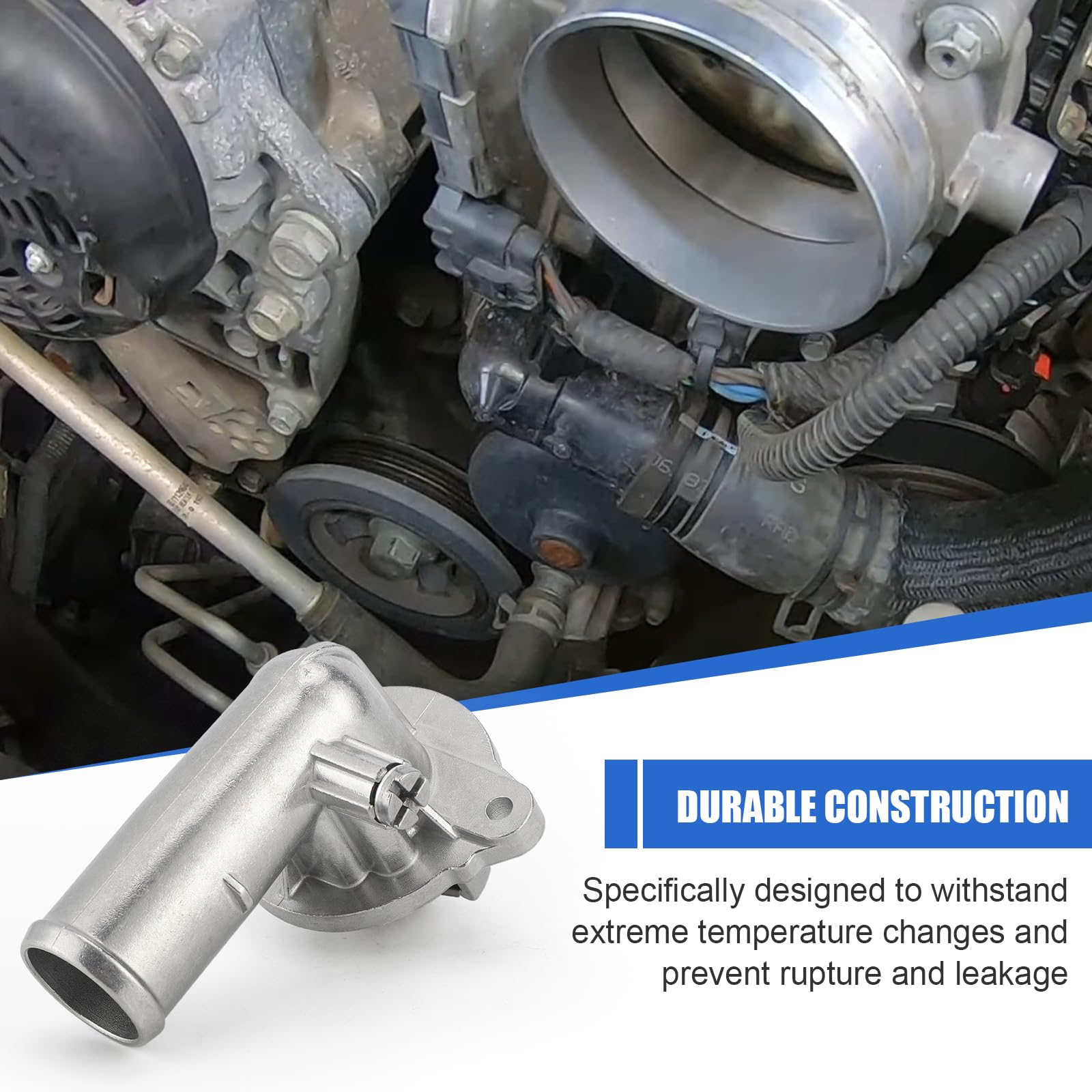 C-Tzu Upgrade Aluminum Thermostat & Housing Assembly for Jeep Grand Cherokee & Wrangler, Model 05184651AF, 2011-2018, Dodge Durango 2011-2015