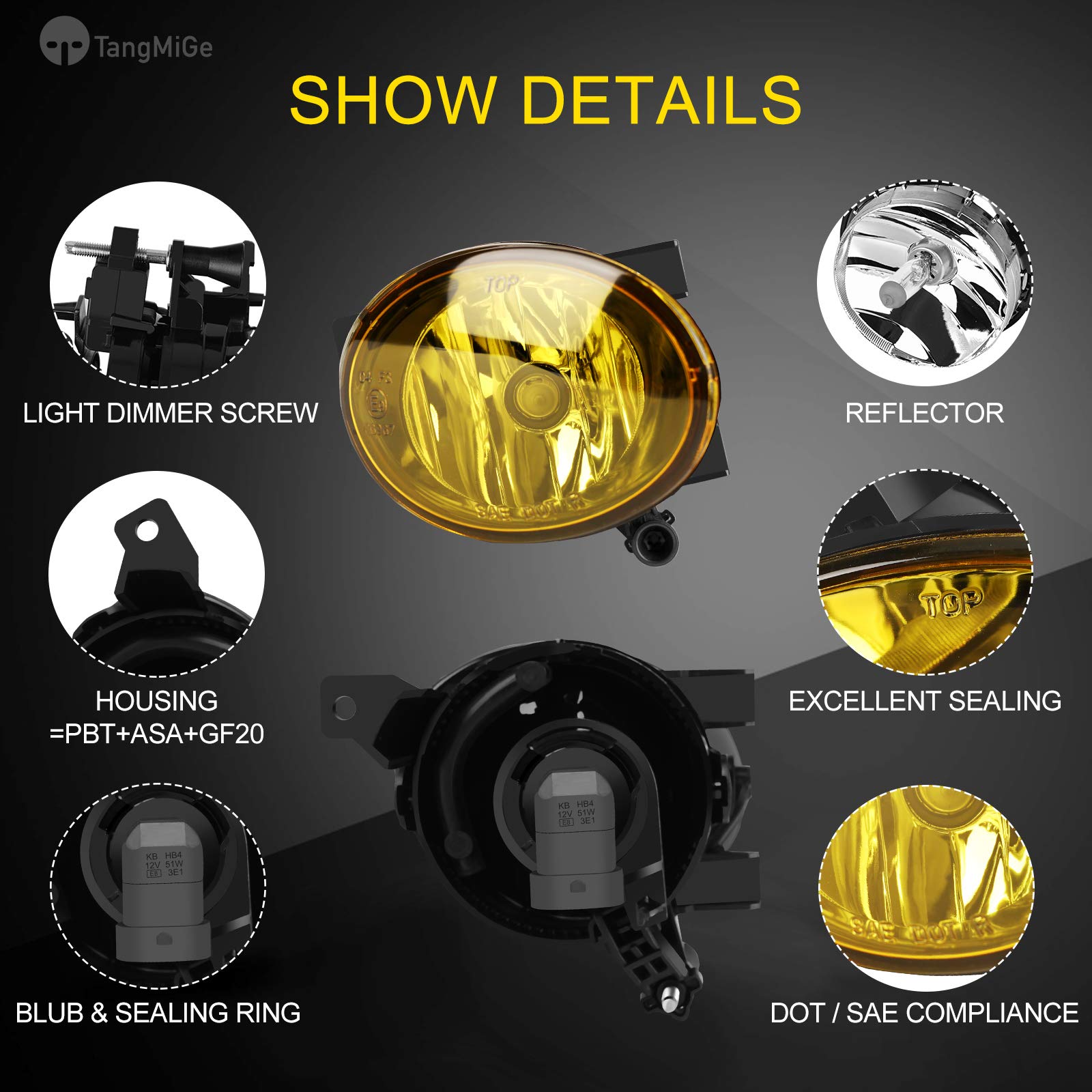 TangMiGe Fog Lights Lamps for 2010-2015 Volkswagen Golf Hatchback/Wagon, Volkswagen Jetta Sedan/Wagon, Volkswagen Beetle, Volksw