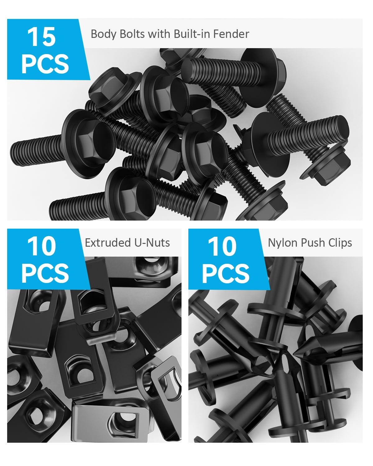 BOECIOG 35PCS Engine Under Cover Splash Shield Guard Body Bolts Screws, Front Bumper Fender Liner Push Retainer Fastener Rivet C