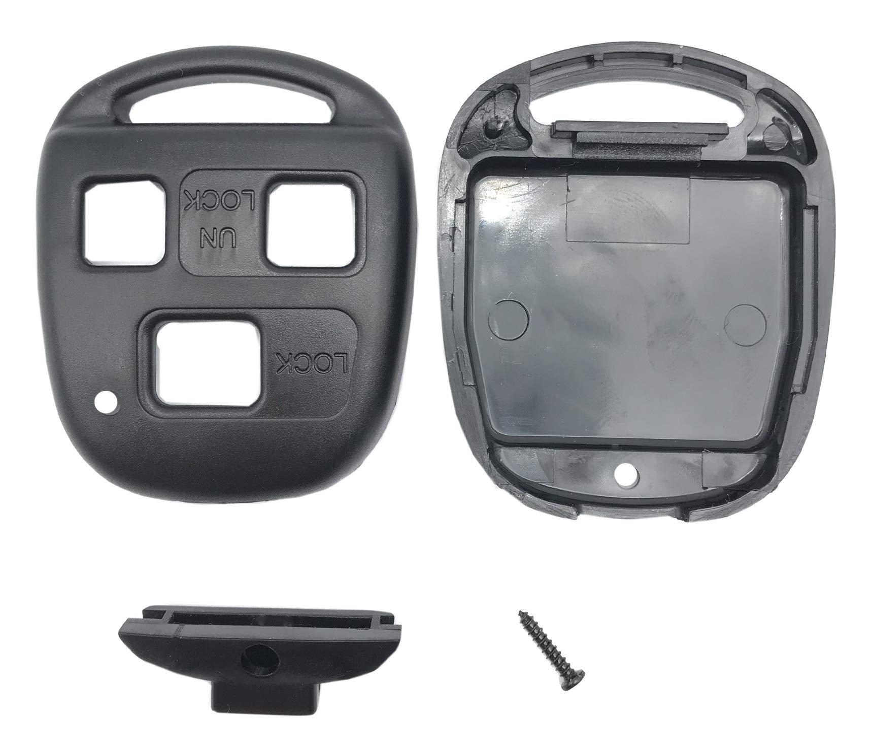 Chyoekey Replacement Key Fob Shell Case for Lexus - Black 2 Pack, Plastic Cover for Keyless Entry Remote Models ES, GS, GX, IS, LS, RX, SC