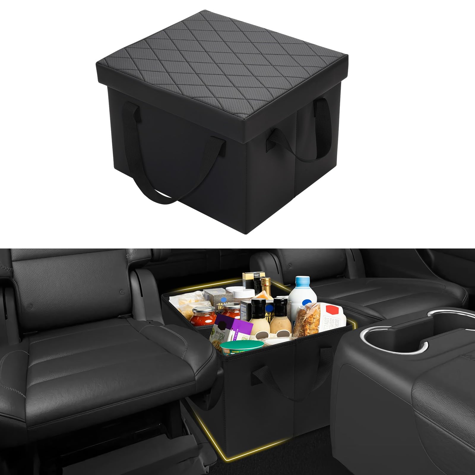 Mixsuper Liner Car Seat Organizer for Ford Explorer 2020-2025, Console Organizer Backseat Box for Explorer, Dog Toy Box Storage 